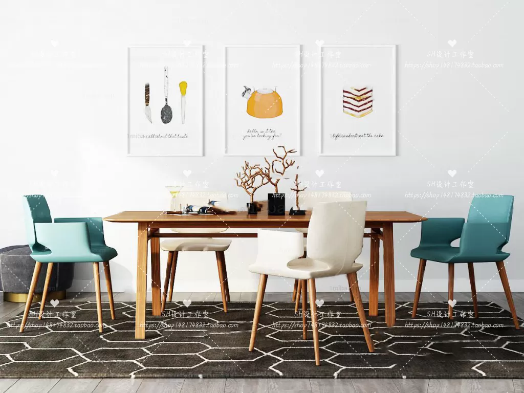 Table And Chairs – 3D Models – 0841