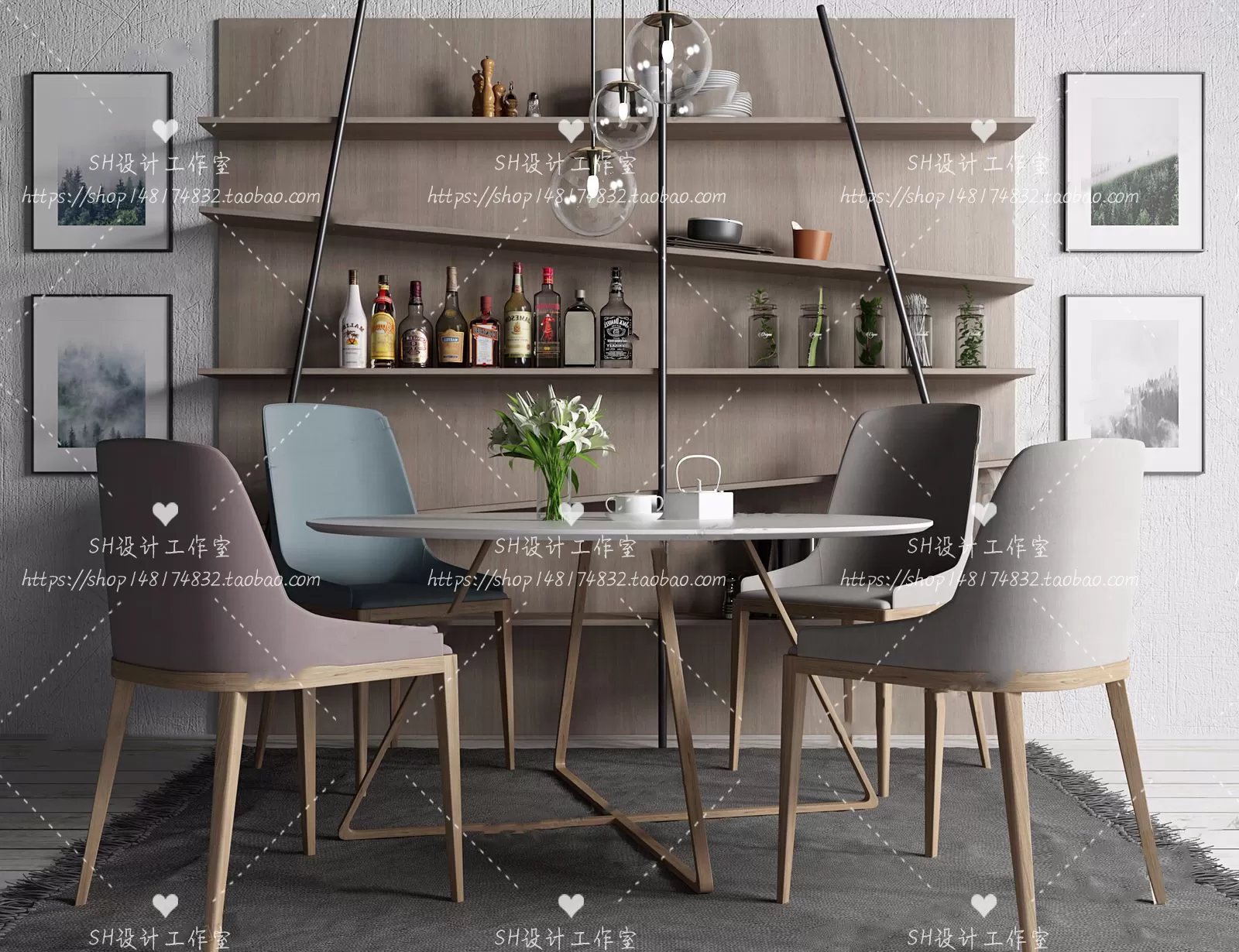 Table And Chairs – 3D Models – 0854