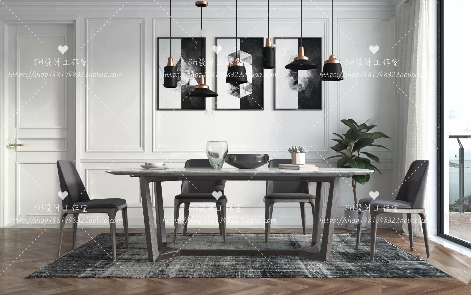 Table And Chairs – 3D Models – 0860