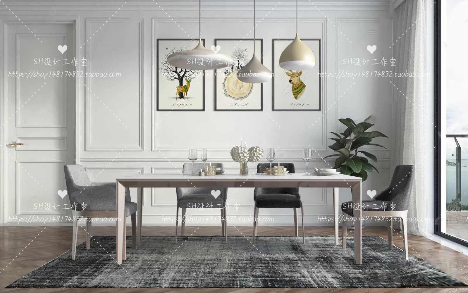 Table And Chairs – 3D Models – 0862