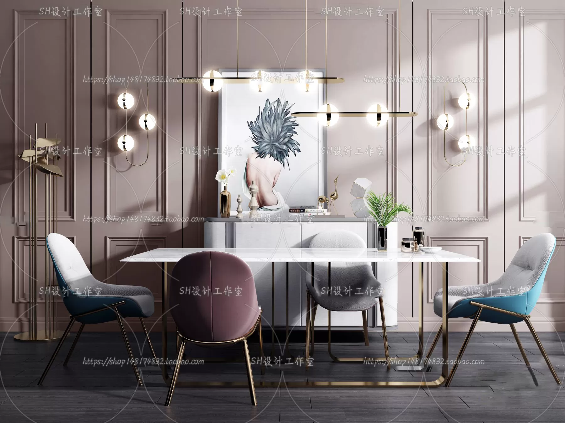 Table And Chairs – 3D Models – 0875