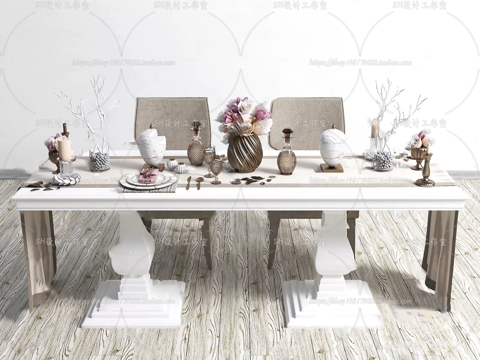 Table And Chairs – 3D Models – 0880