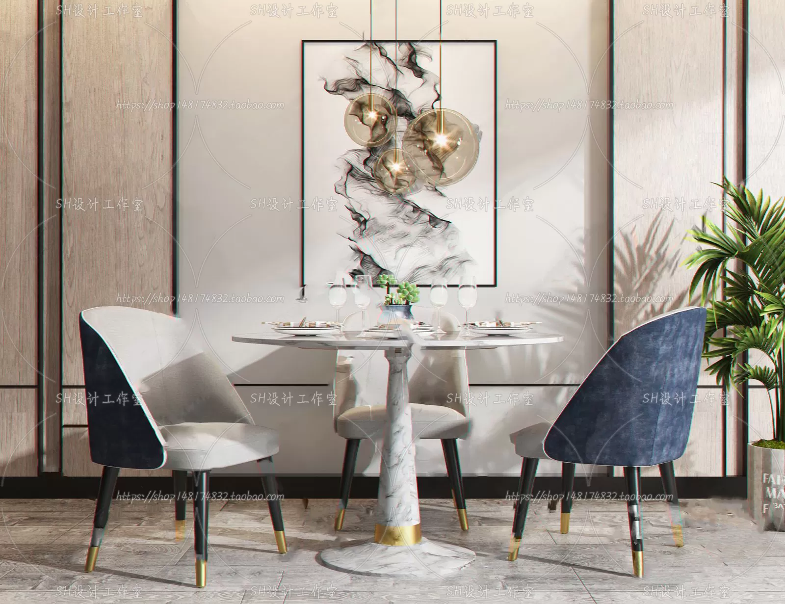 Table And Chairs – 3D Models – 0886