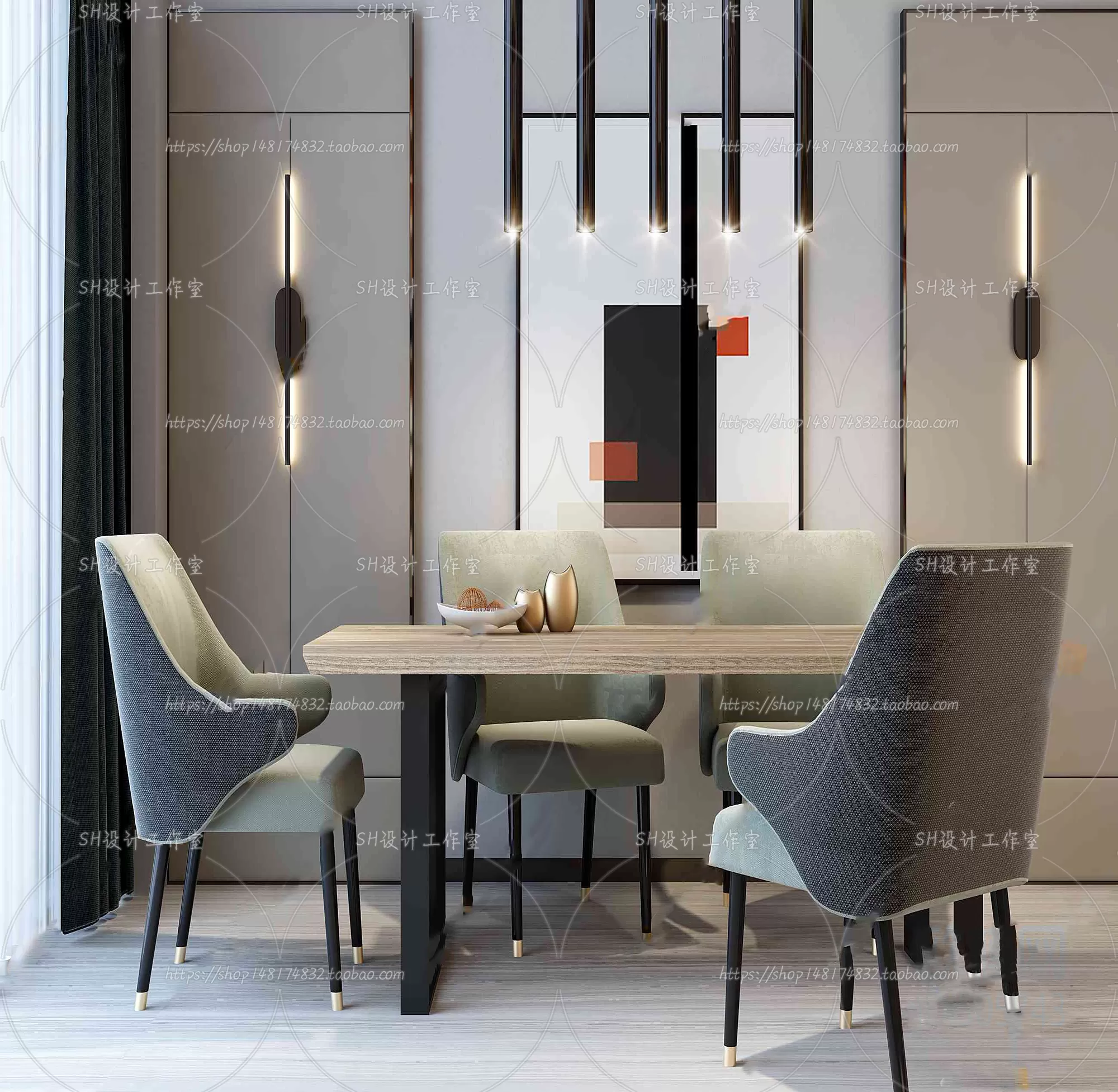 Table And Chairs – 3D Models – 0889