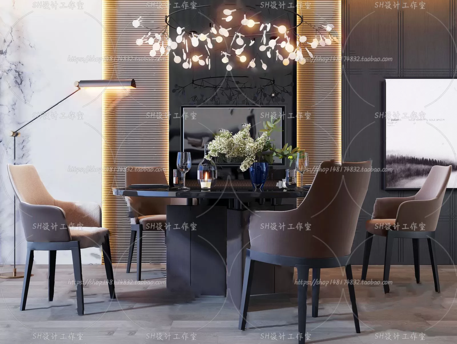 Table And Chairs – 3D Models – 0890