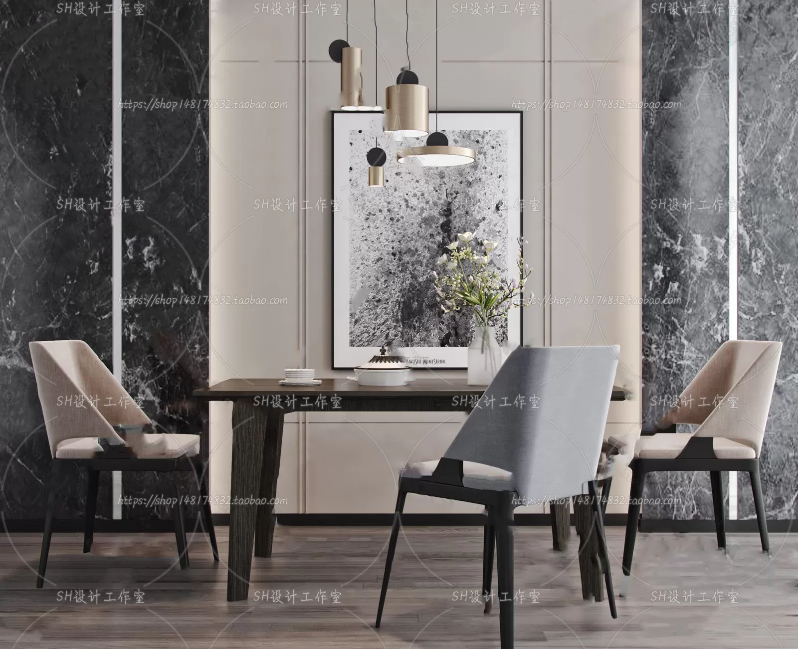 Table And Chairs – 3D Models – 0899