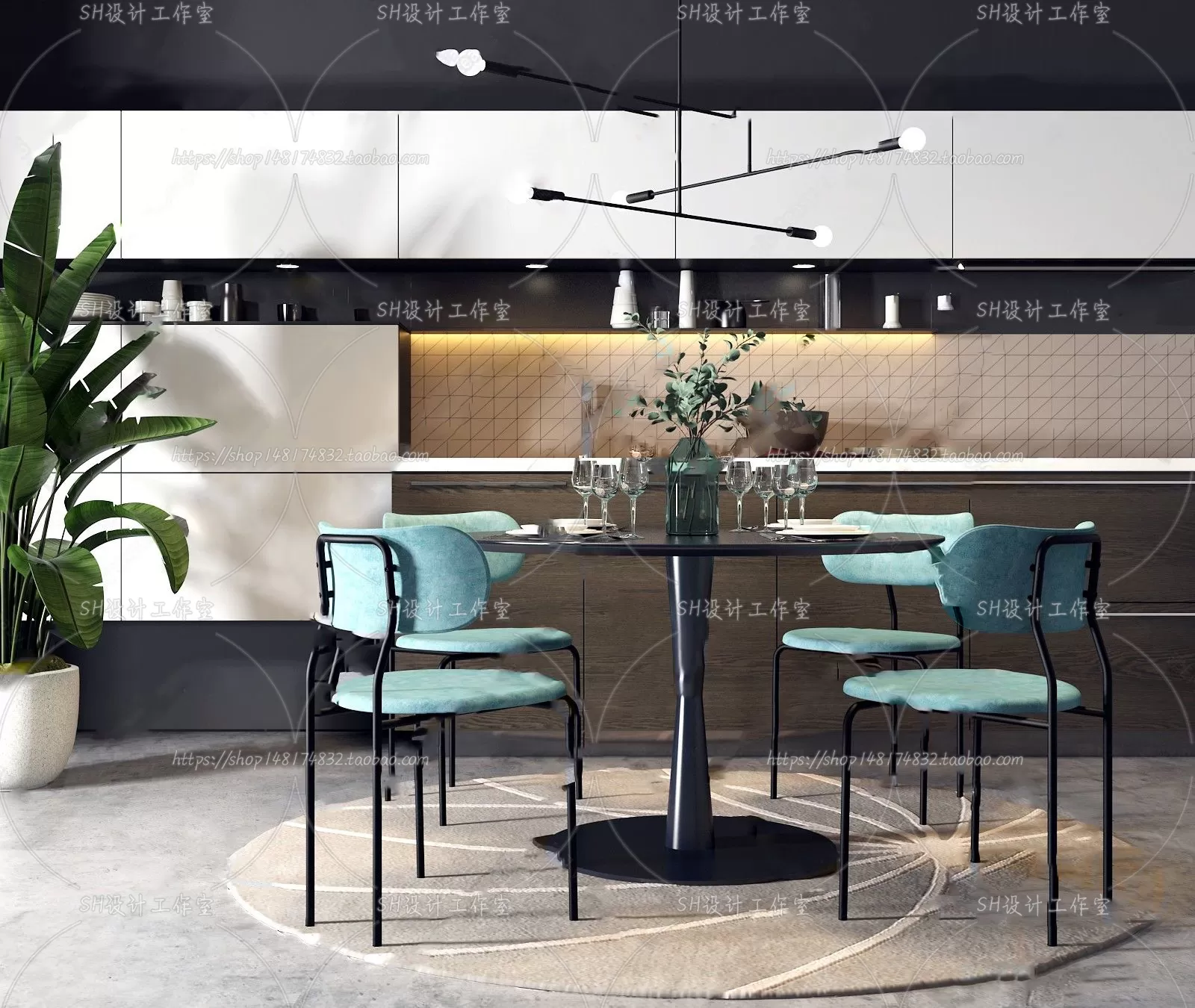 Table And Chairs – 3D Models – 0900