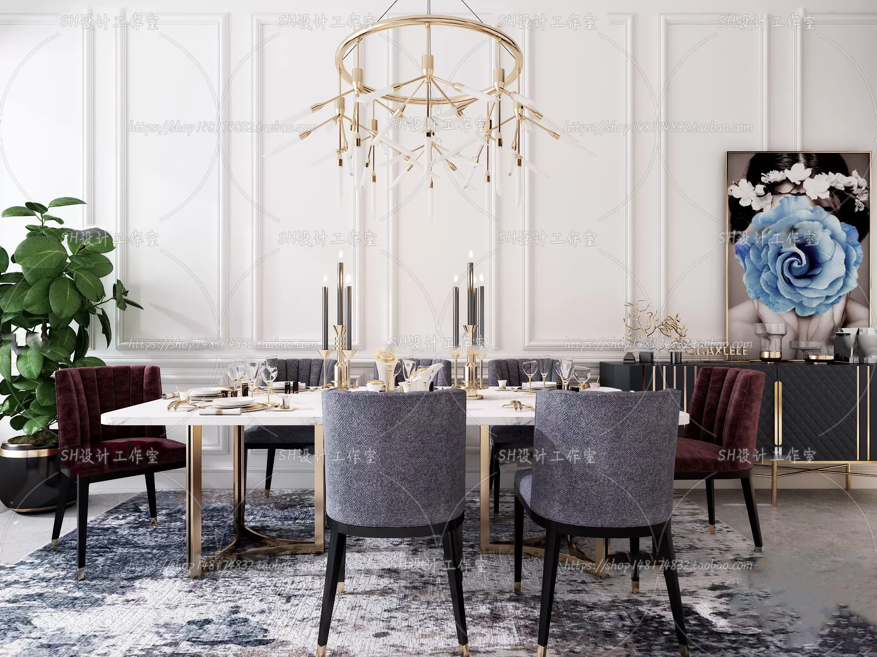 Table And Chairs – 3D Models – 0903