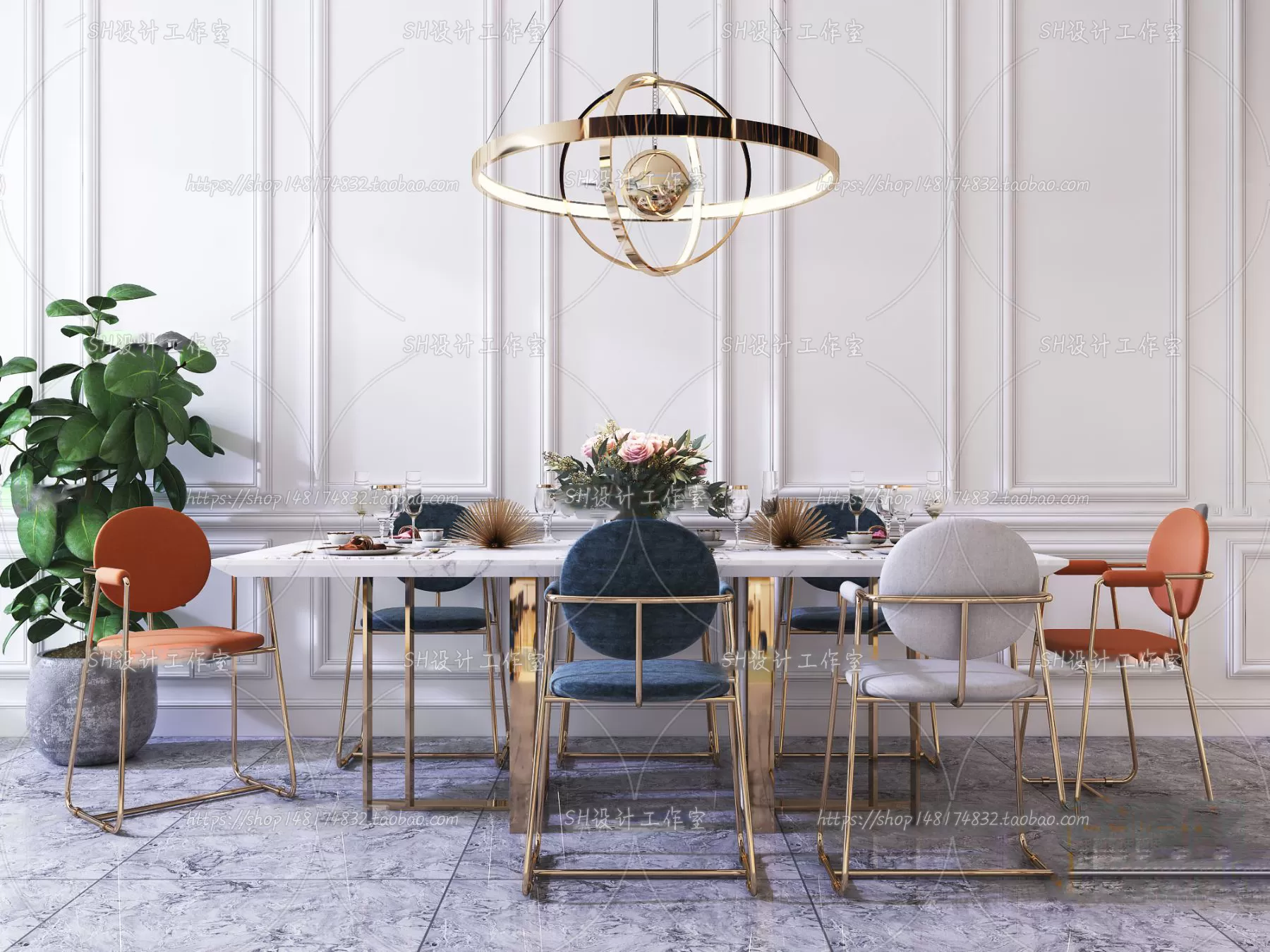 Table And Chairs – 3D Models – 0904