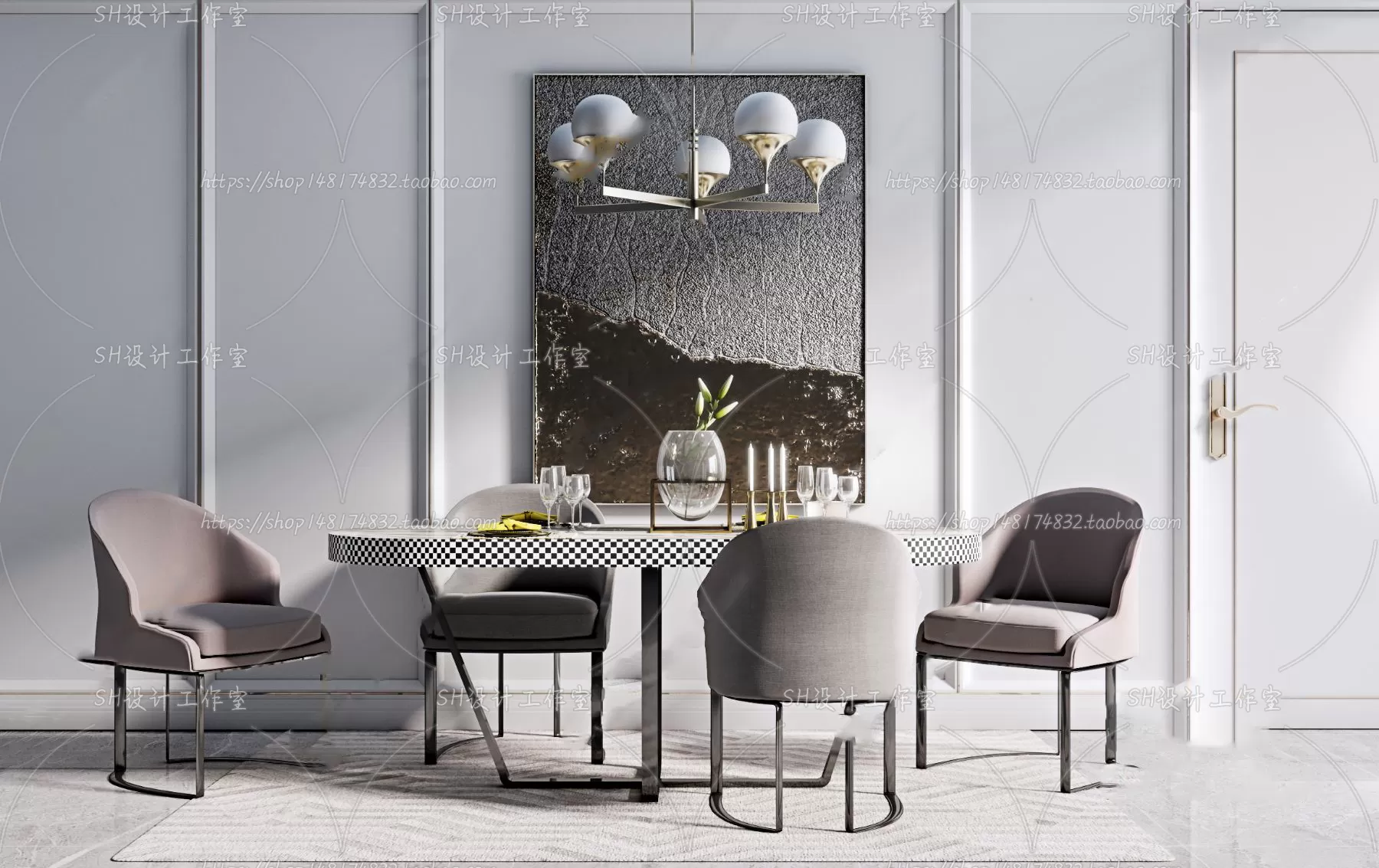 Table And Chairs – 3D Models – 0913