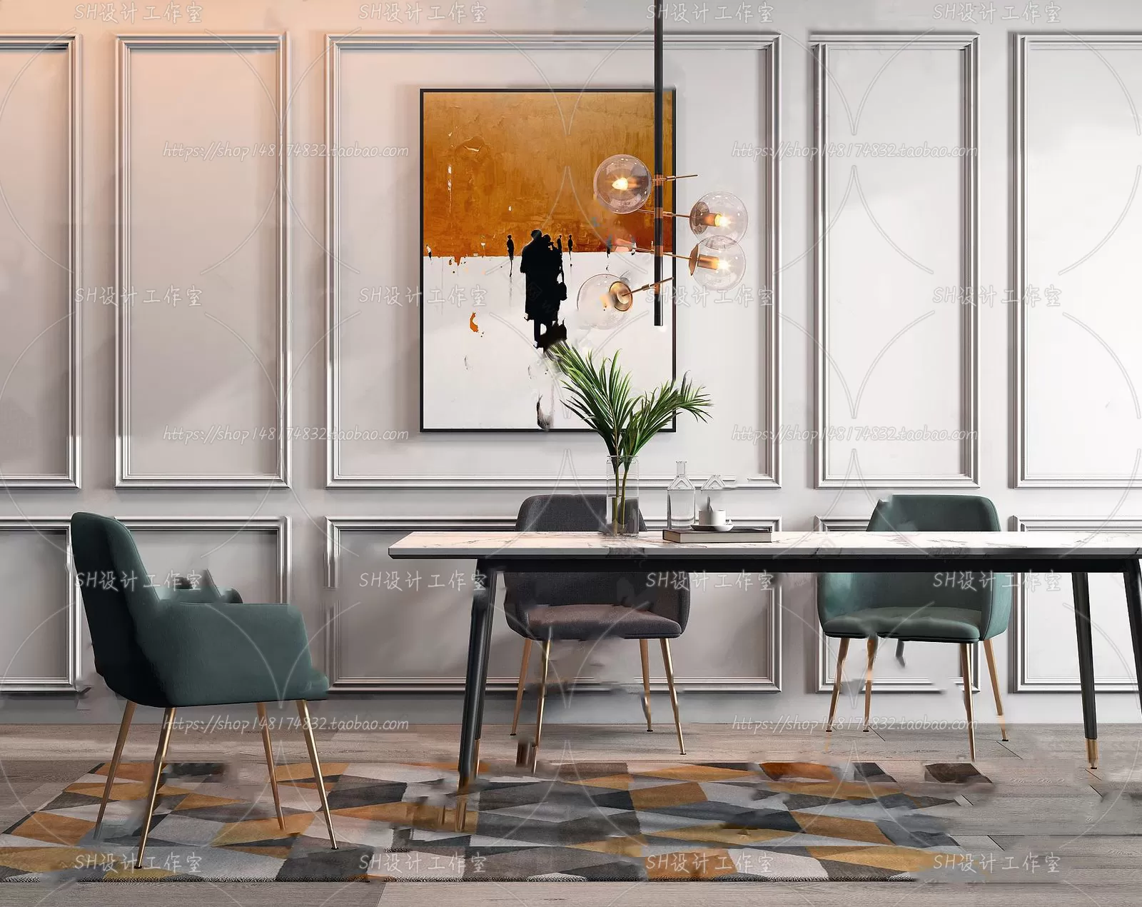 Table And Chairs – 3D Models – 0929