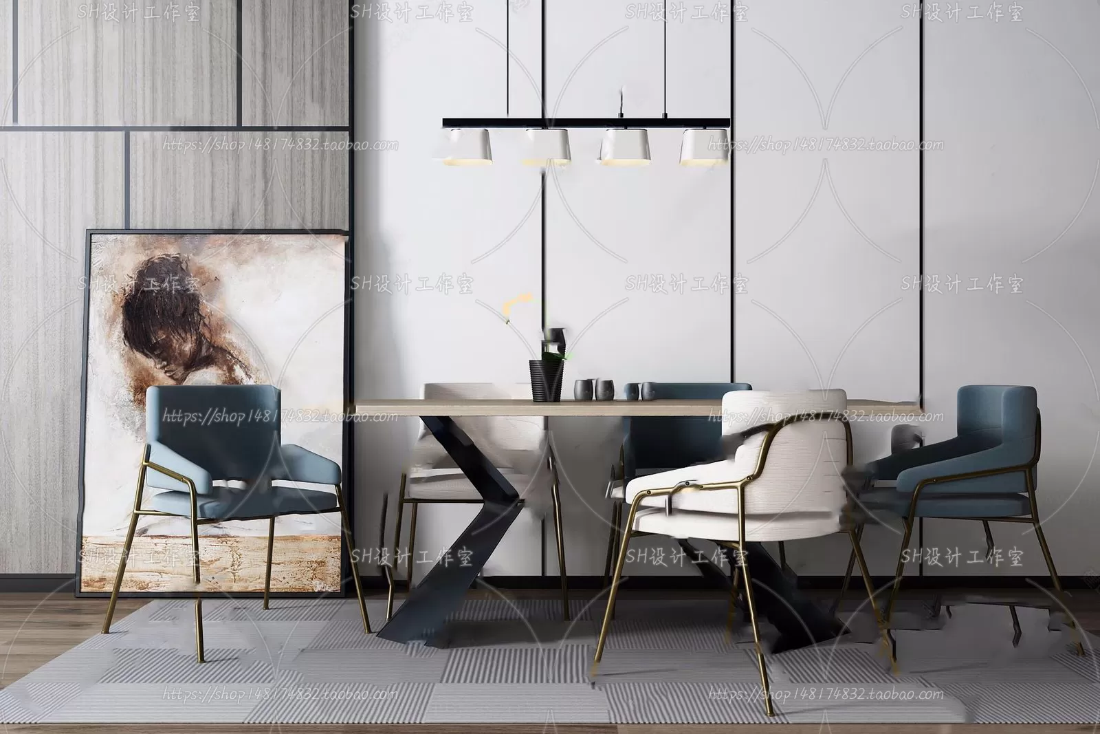 Table And Chairs – 3D Models – 0935