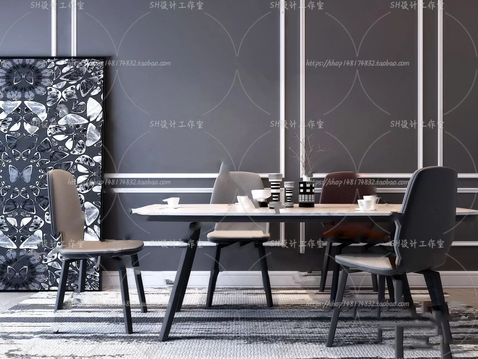 Table And Chairs – 3D Models – 0944