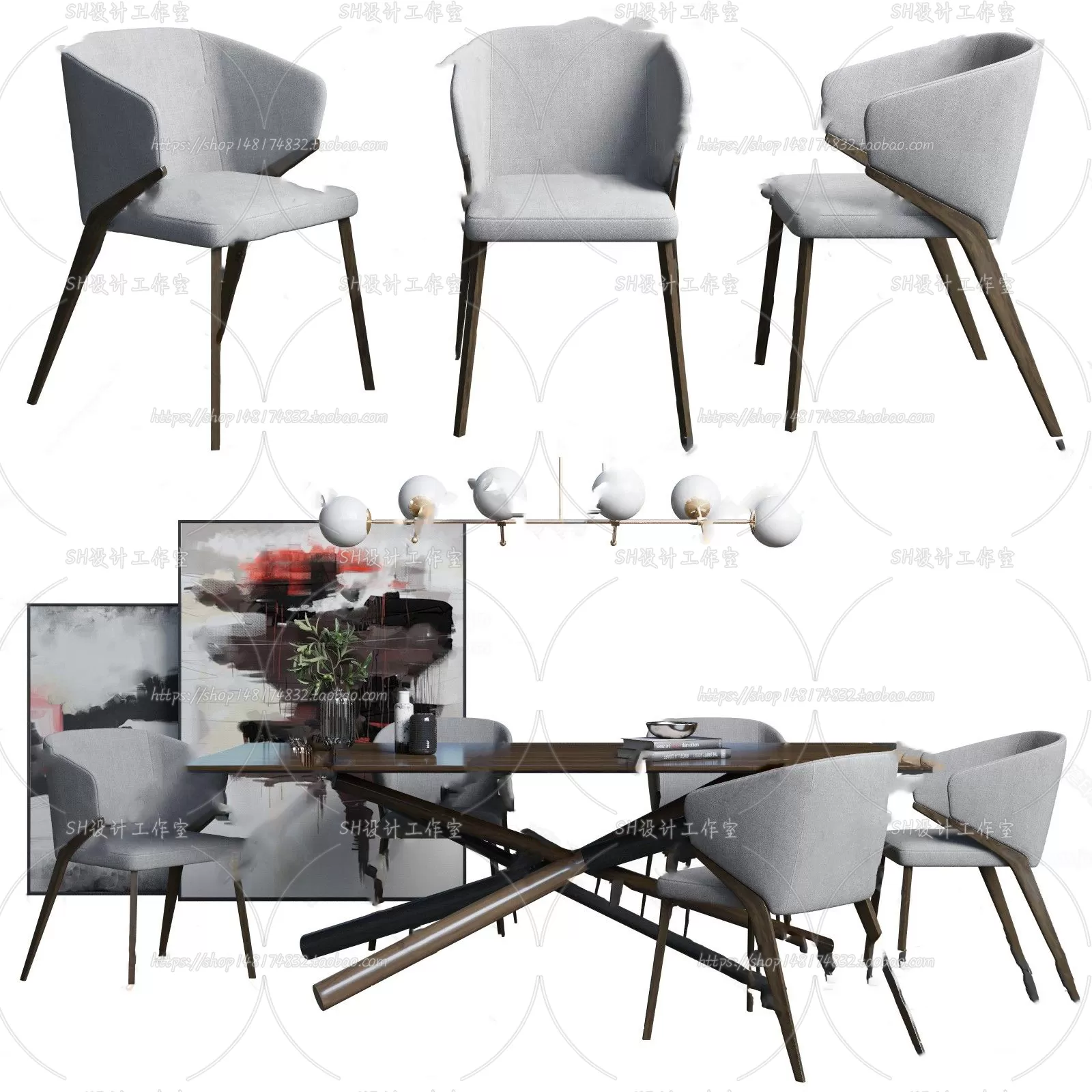 Table And Chairs – 3D Models – 0964