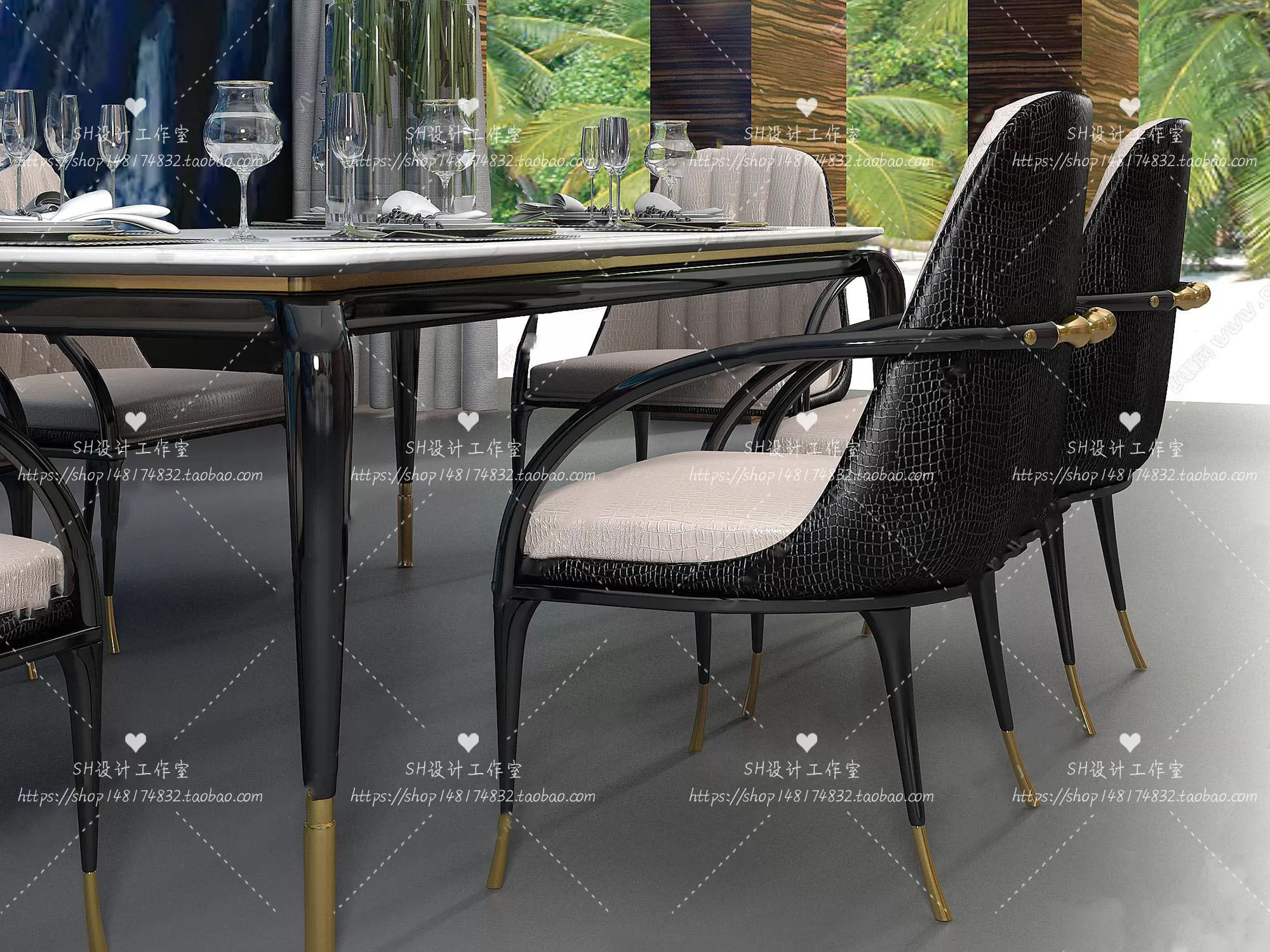 Table And Chairs – 3D Models – 0984