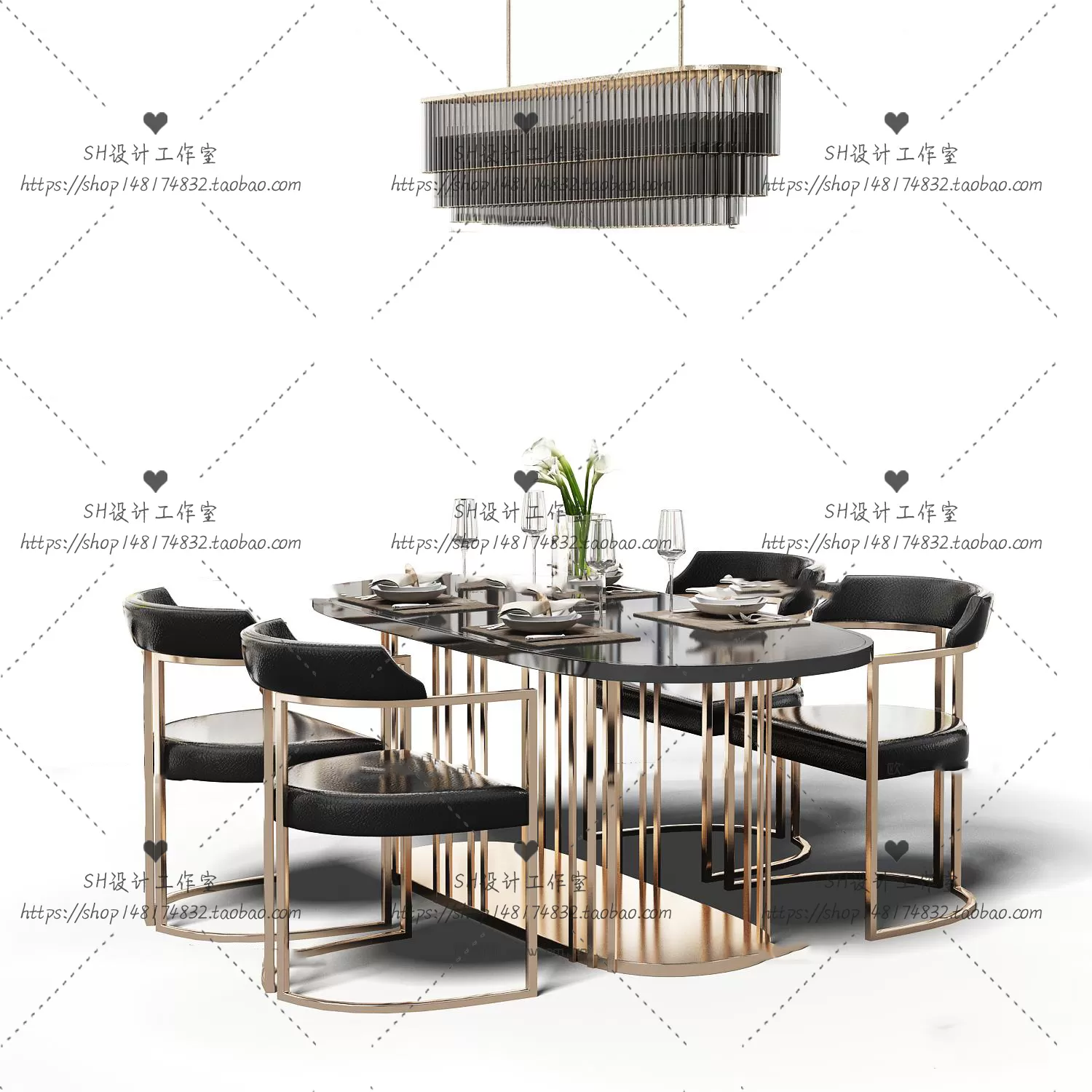 Table And Chairs – 3D Models – 0991