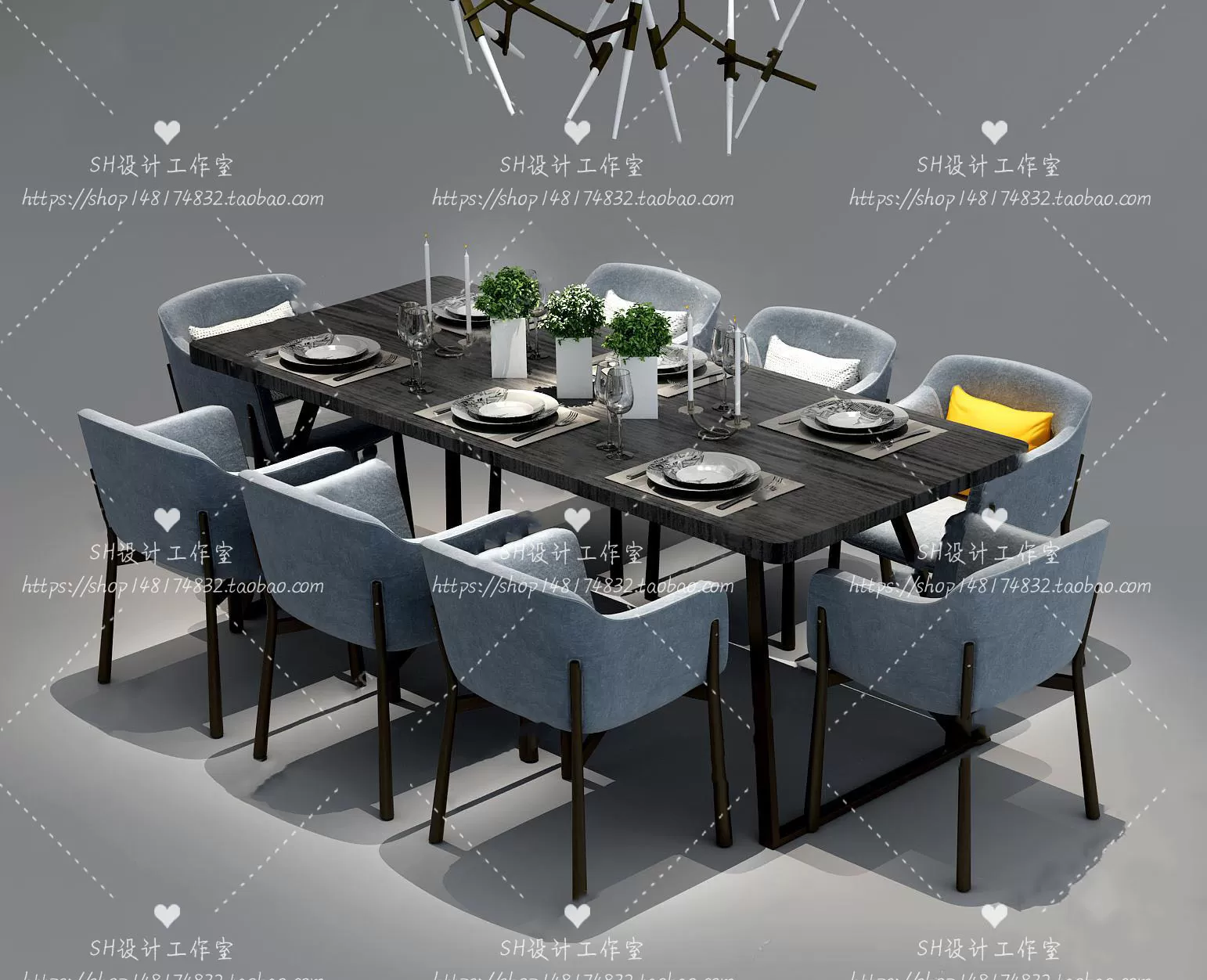Table And Chairs – 3D Models – 0992