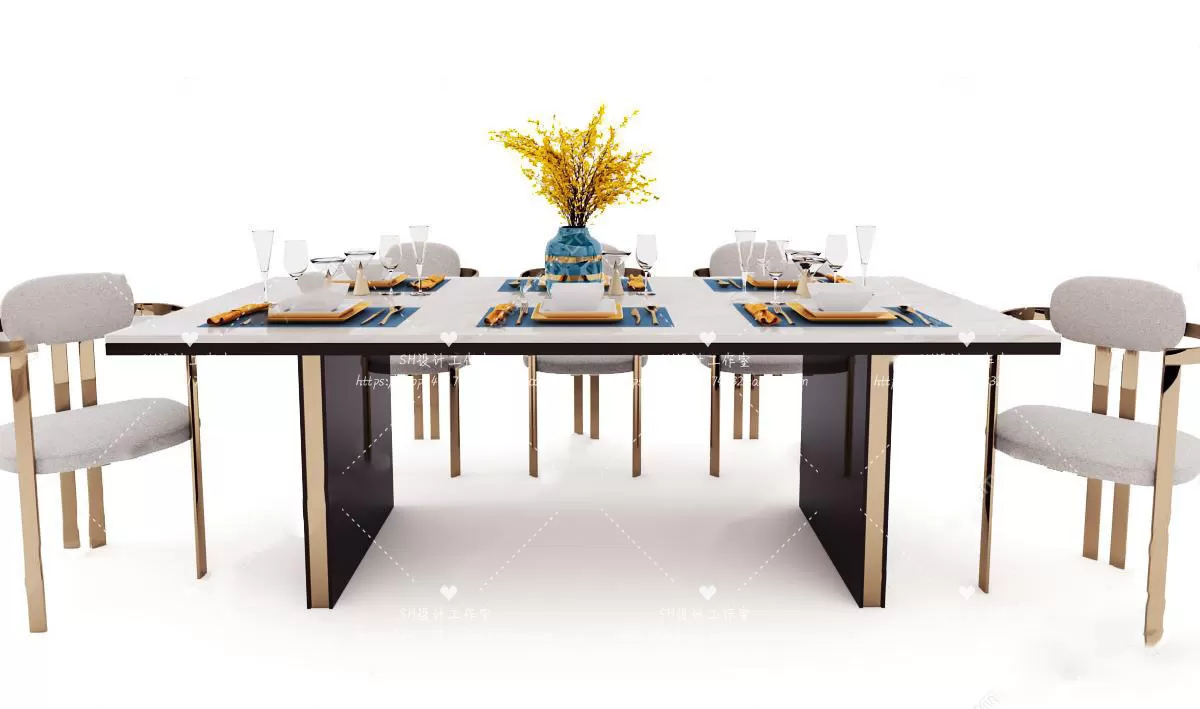 Table And Chairs – 3D Models – 0996