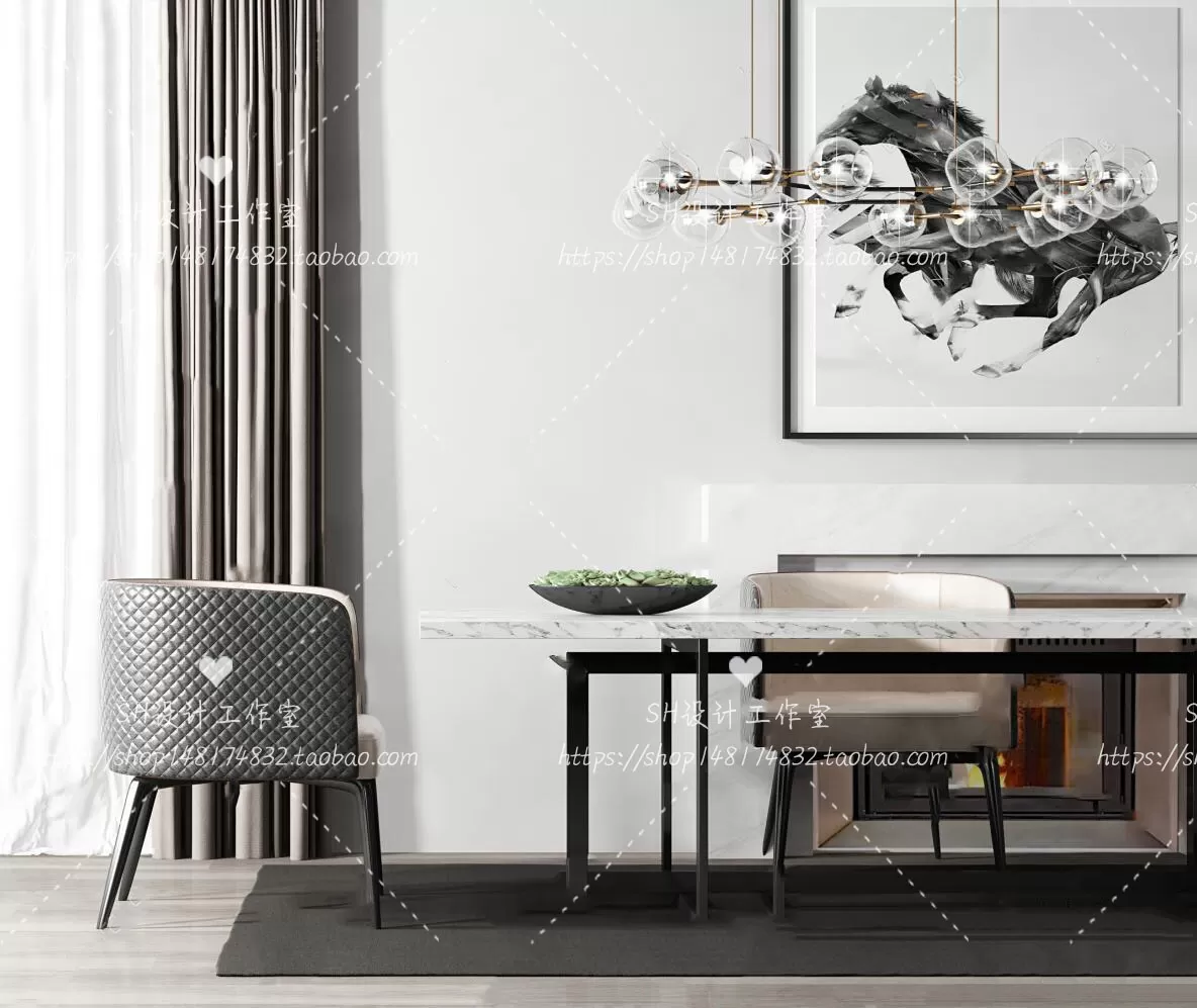 Table And Chairs – 3D Models – 1001