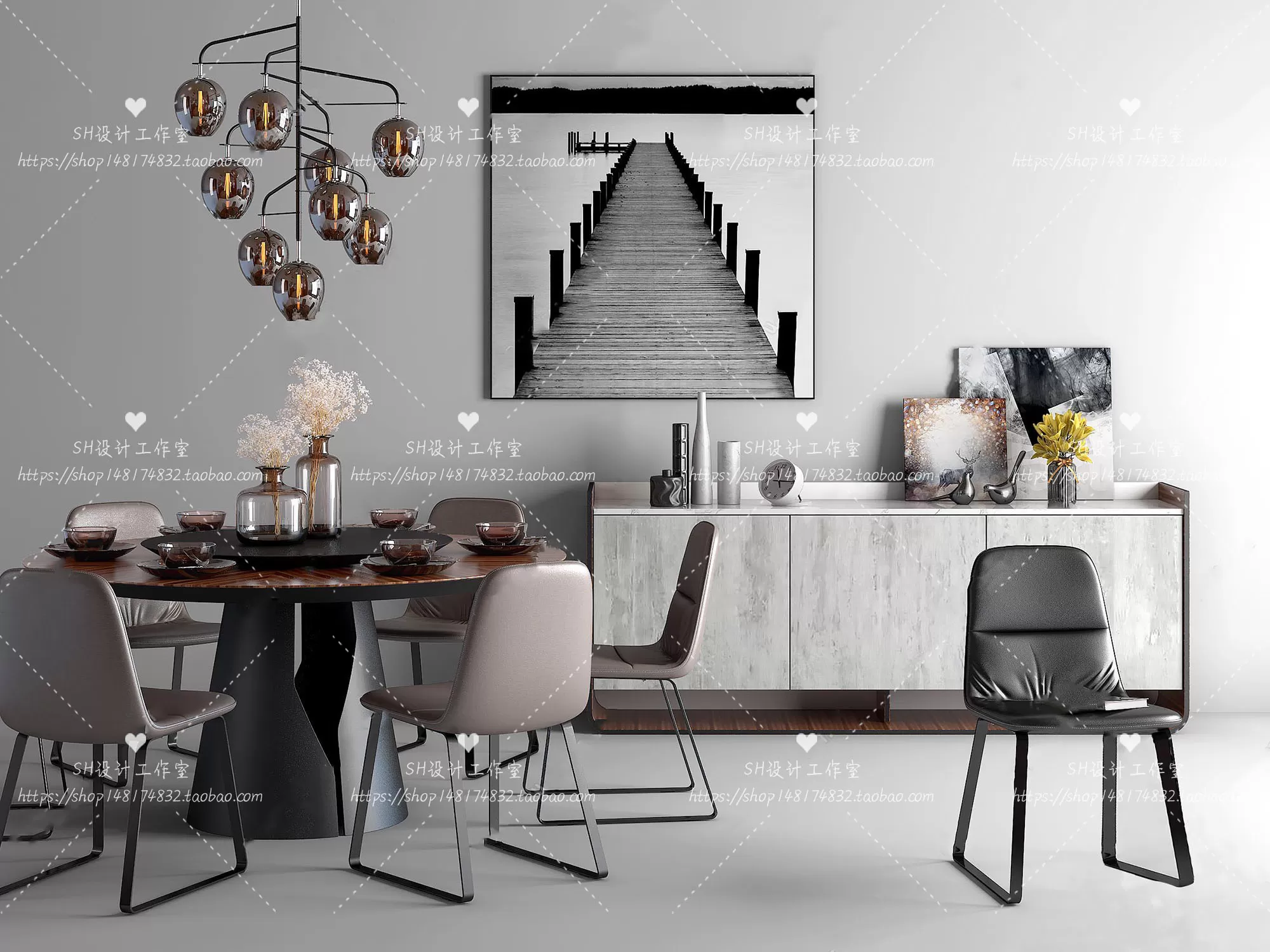 Table And Chairs – 3D Models – 1002