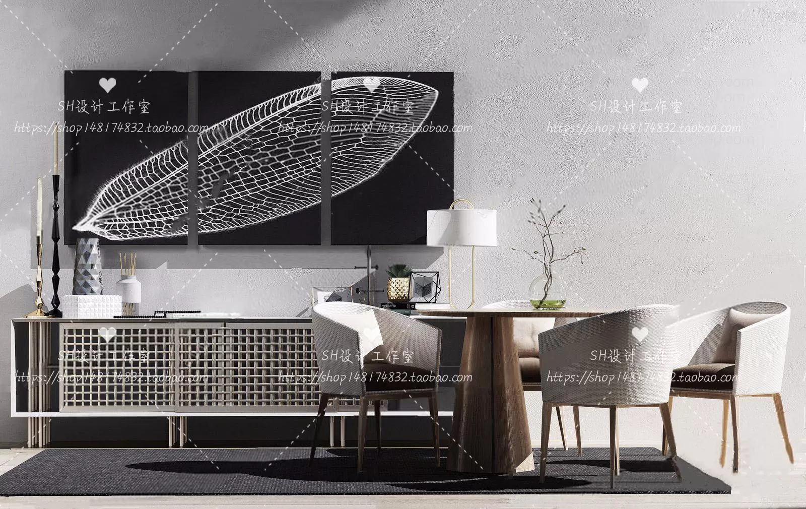 Table And Chairs – 3D Models – 1007