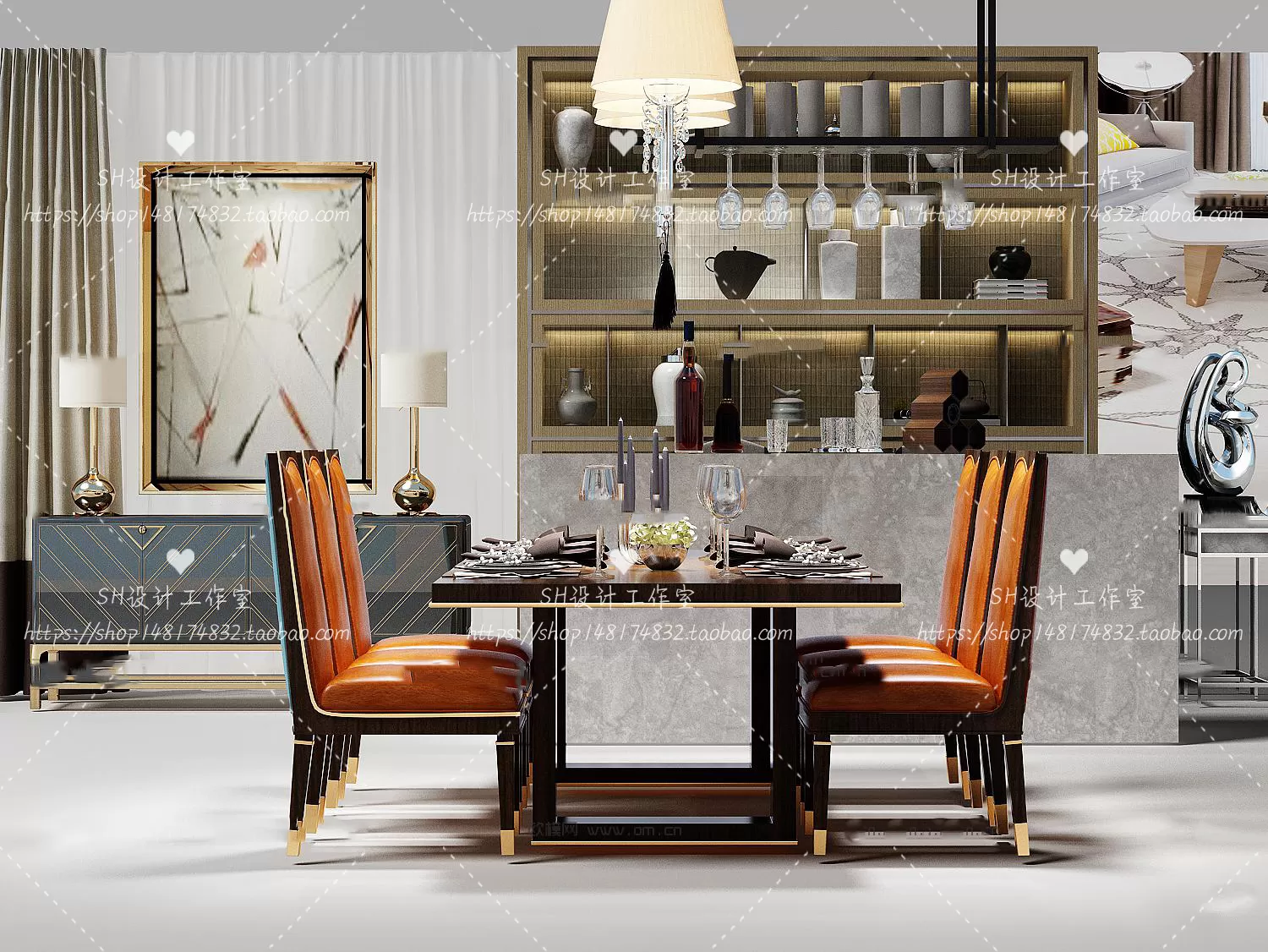 Table And Chairs – 3D Models – 1008