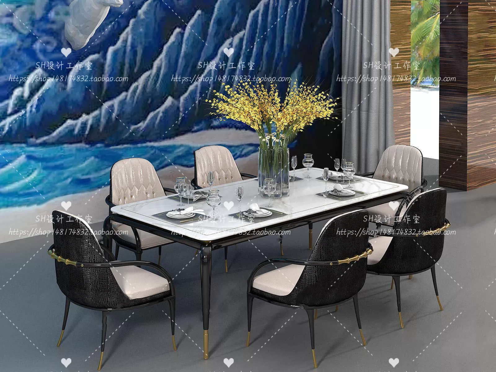 Table And Chairs – 3D Models – 1009