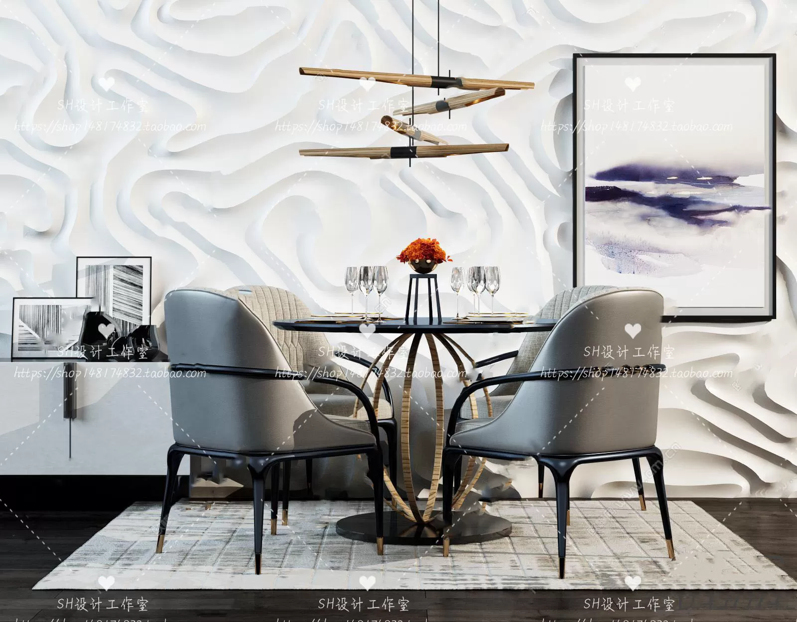 Table And Chairs – 3D Models – 1011