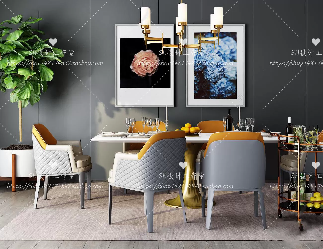 Table And Chairs – 3D Models – 1013