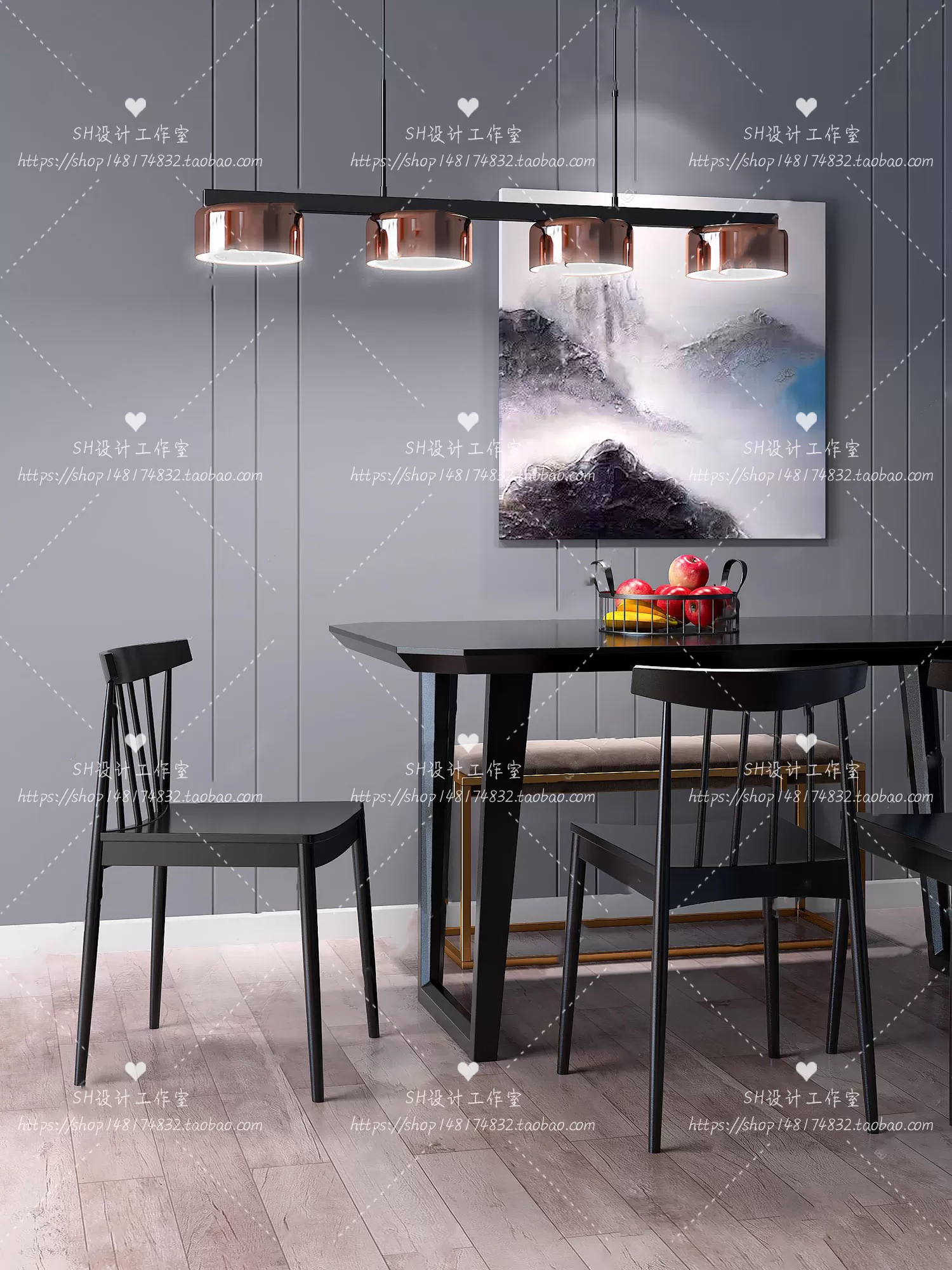 Table And Chairs – 3D Models – 1014