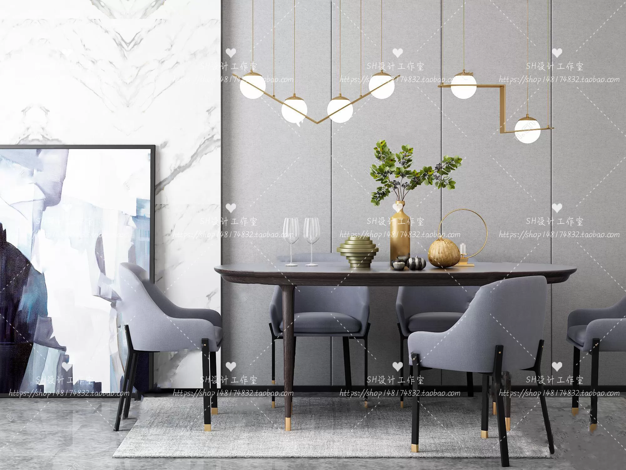 Table And Chairs – 3D Models – 1015