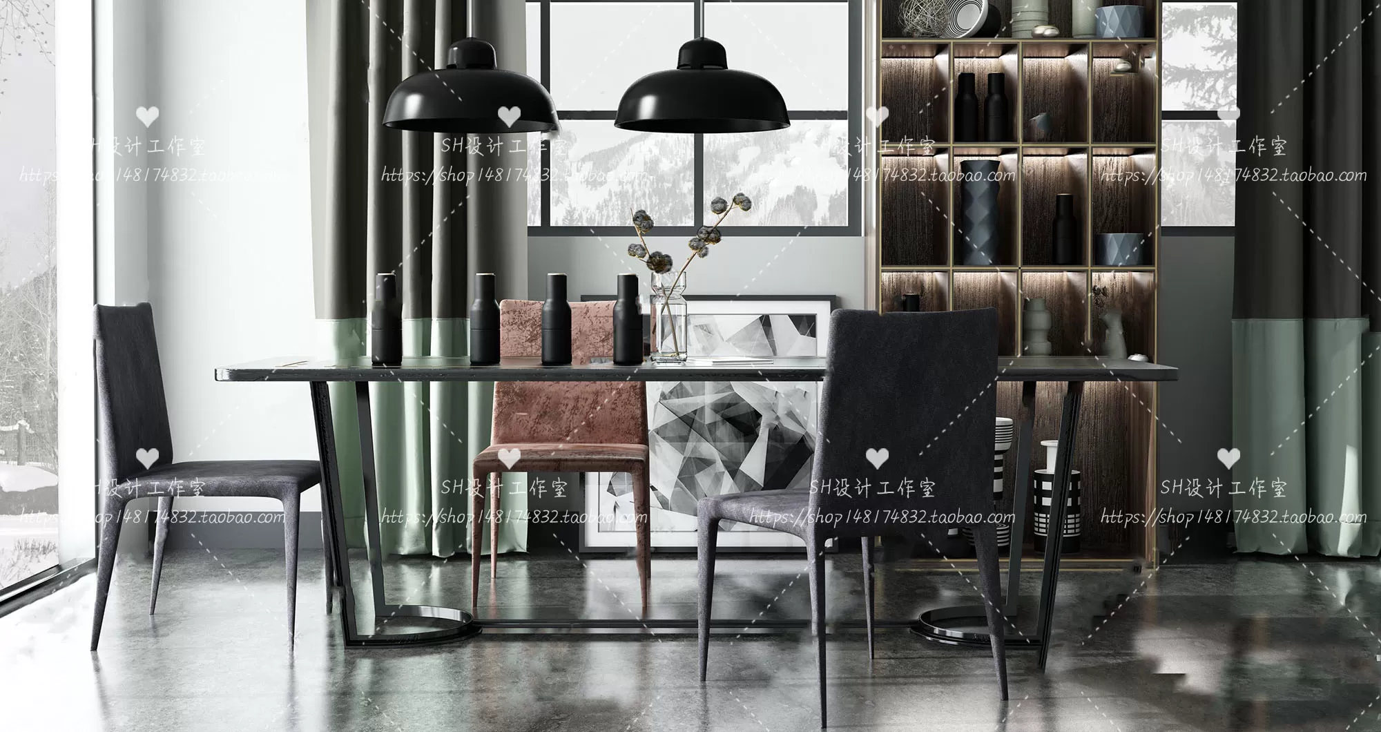 Table And Chairs – 3D Models – 1017