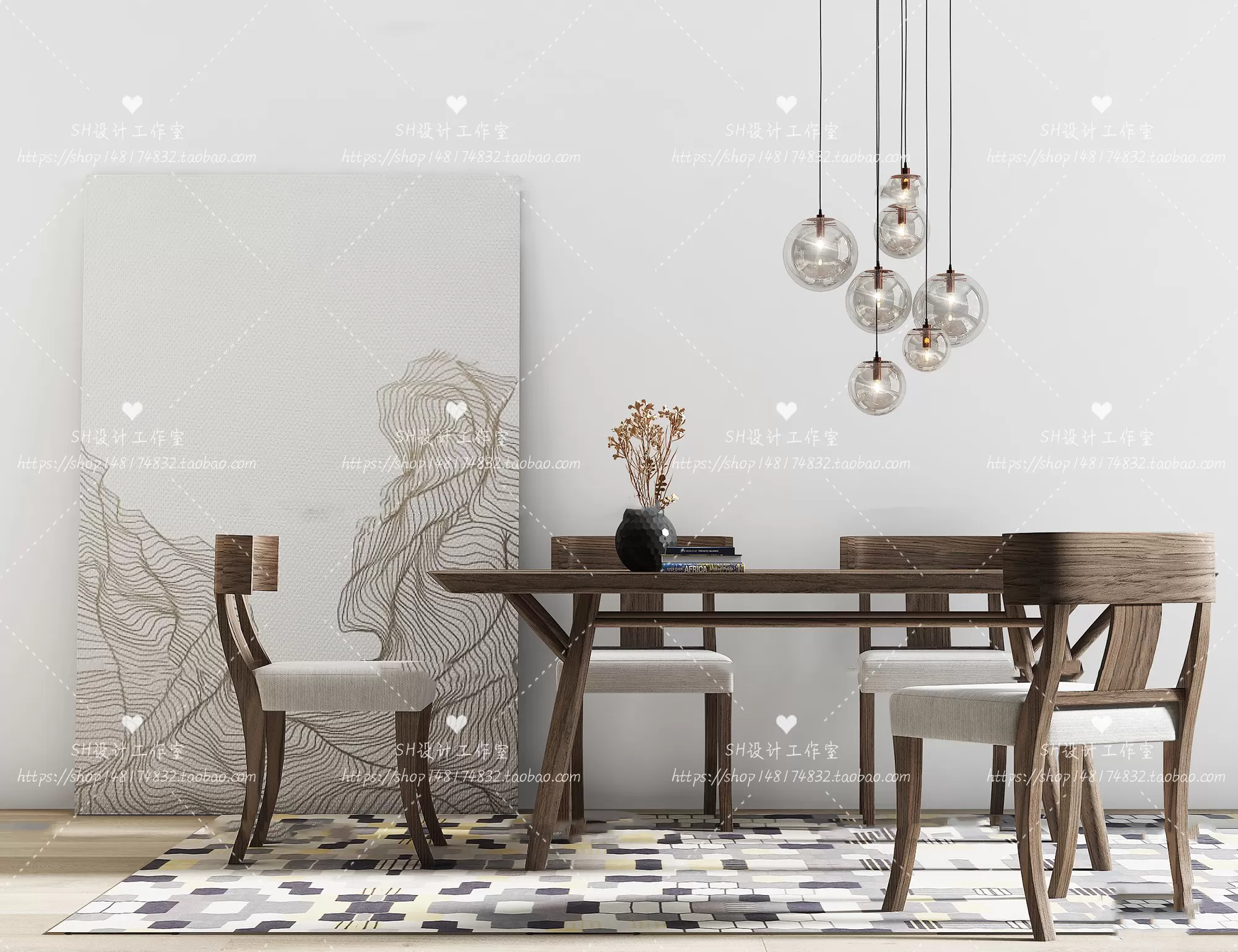 Table And Chairs – 3D Models – 1018