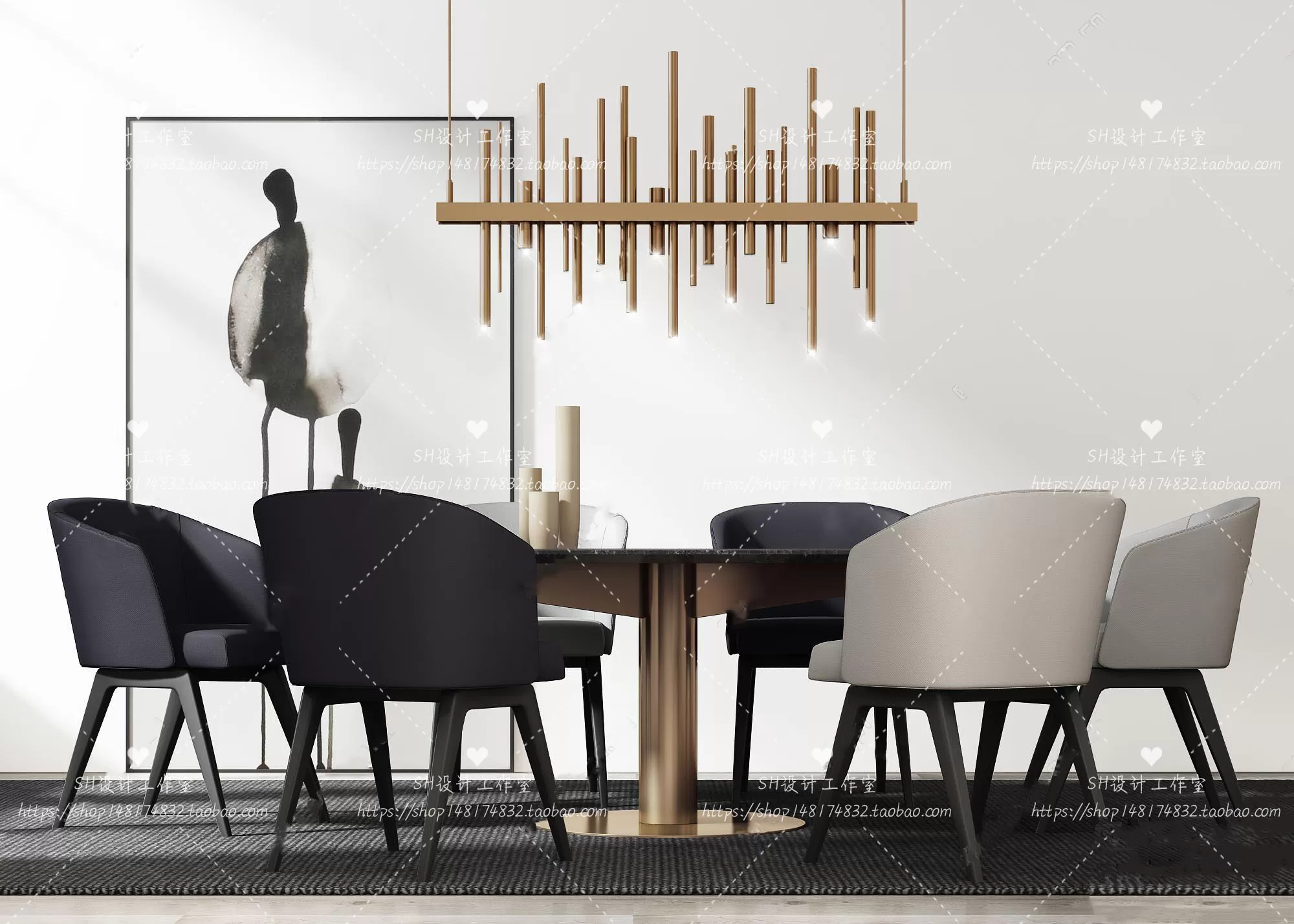 Table And Chairs – 3D Models – 1019