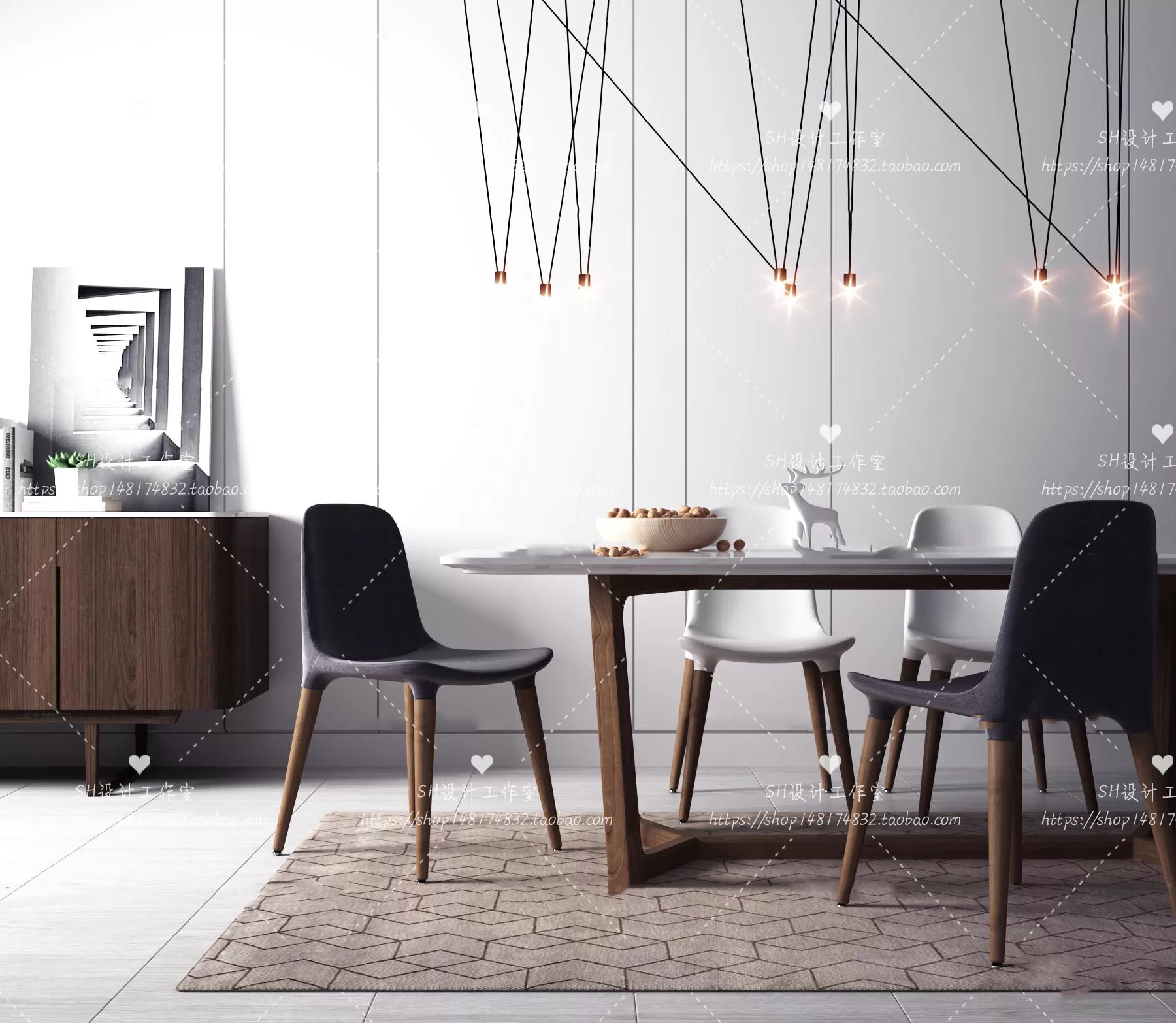 Table And Chairs – 3D Models – 1022