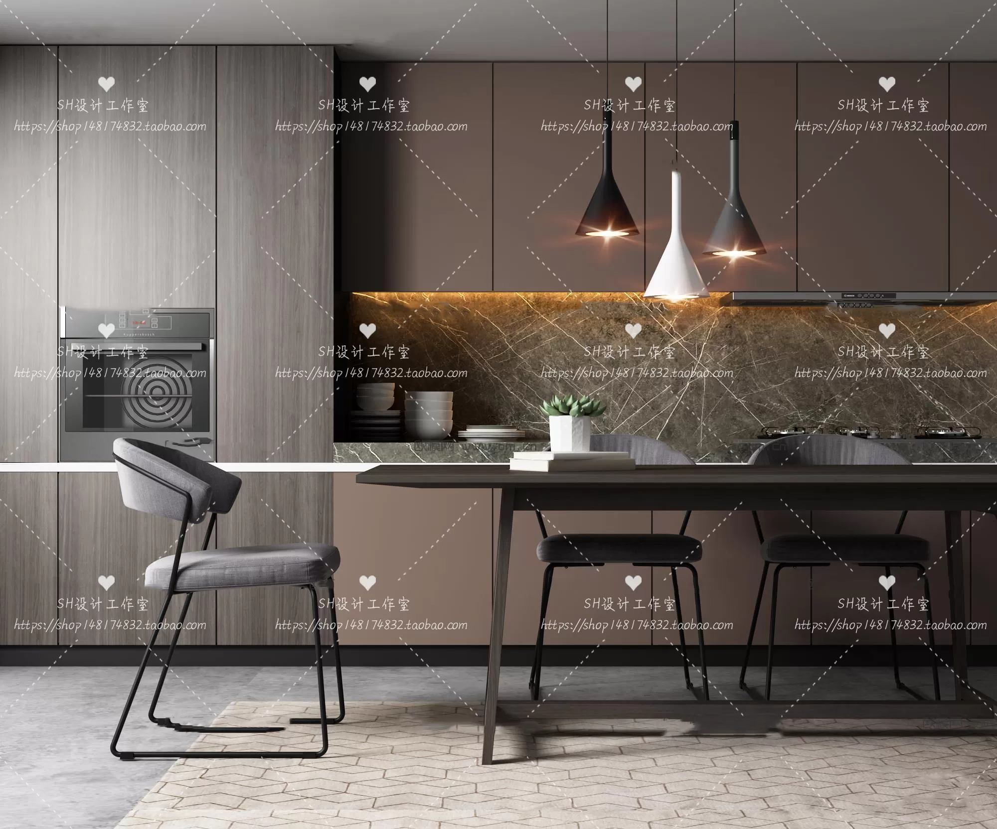 Table And Chairs – 3D Models – 1026