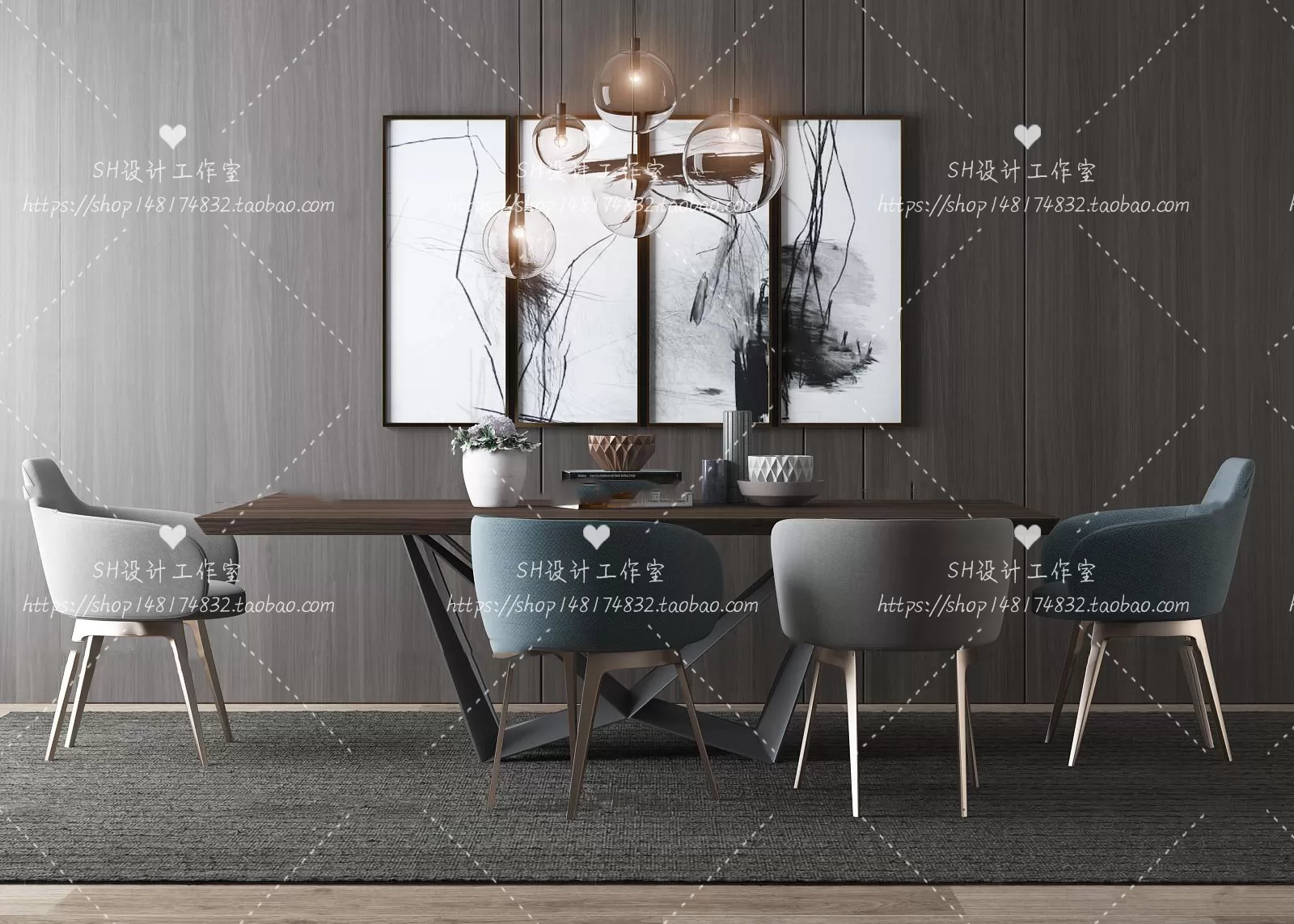 Table And Chairs – 3D Models – 1028