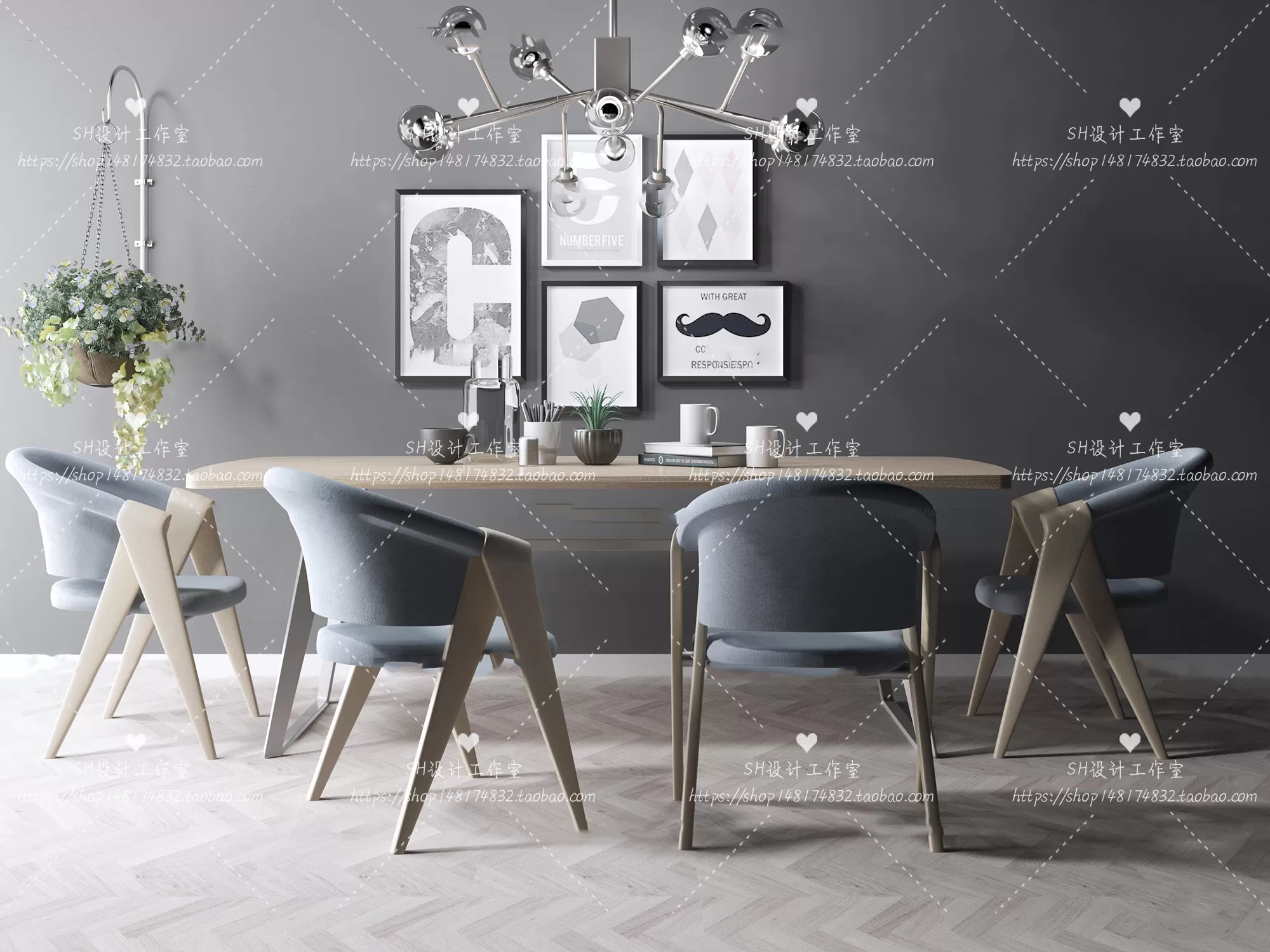 Table And Chairs – 3D Models – 1029