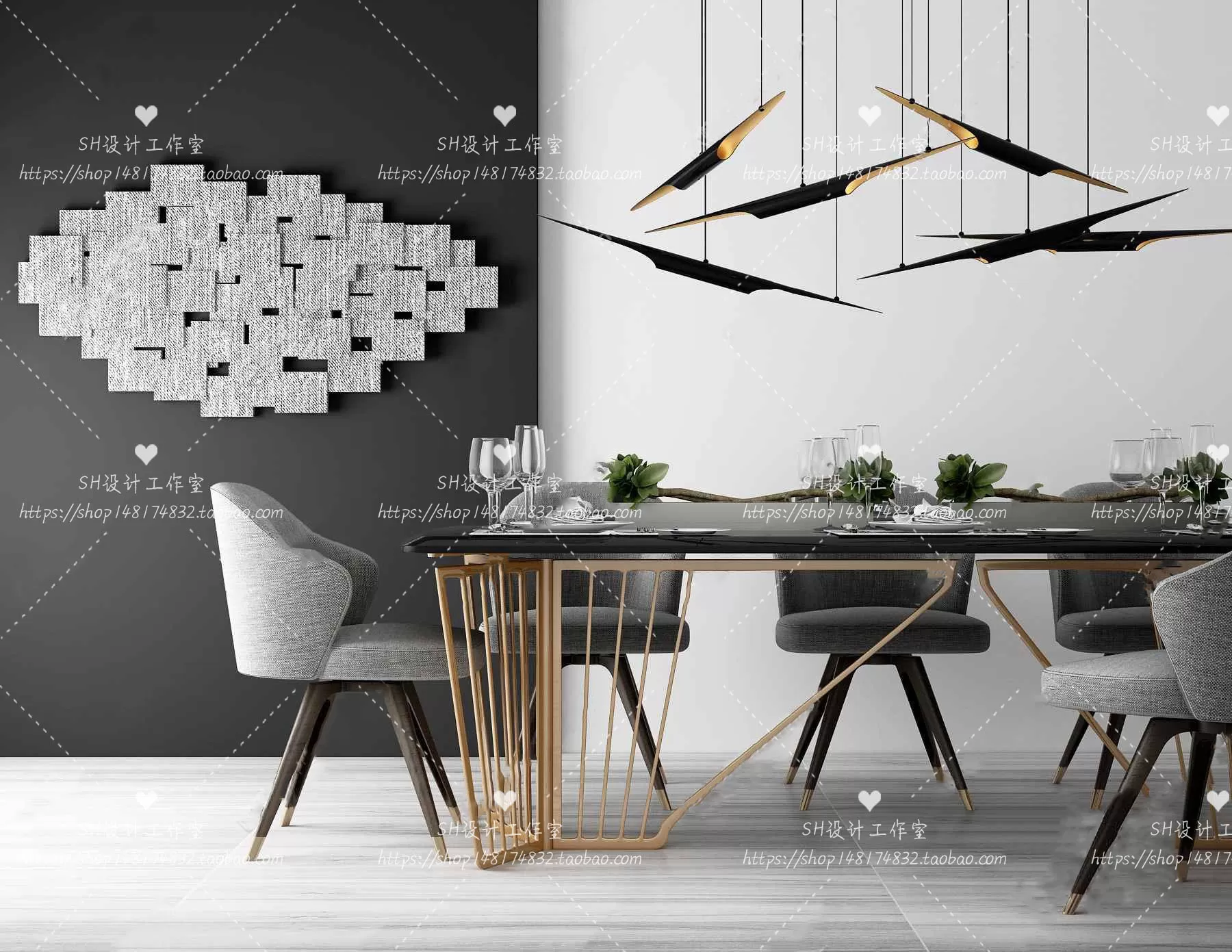 Table And Chairs – 3D Models – 1031