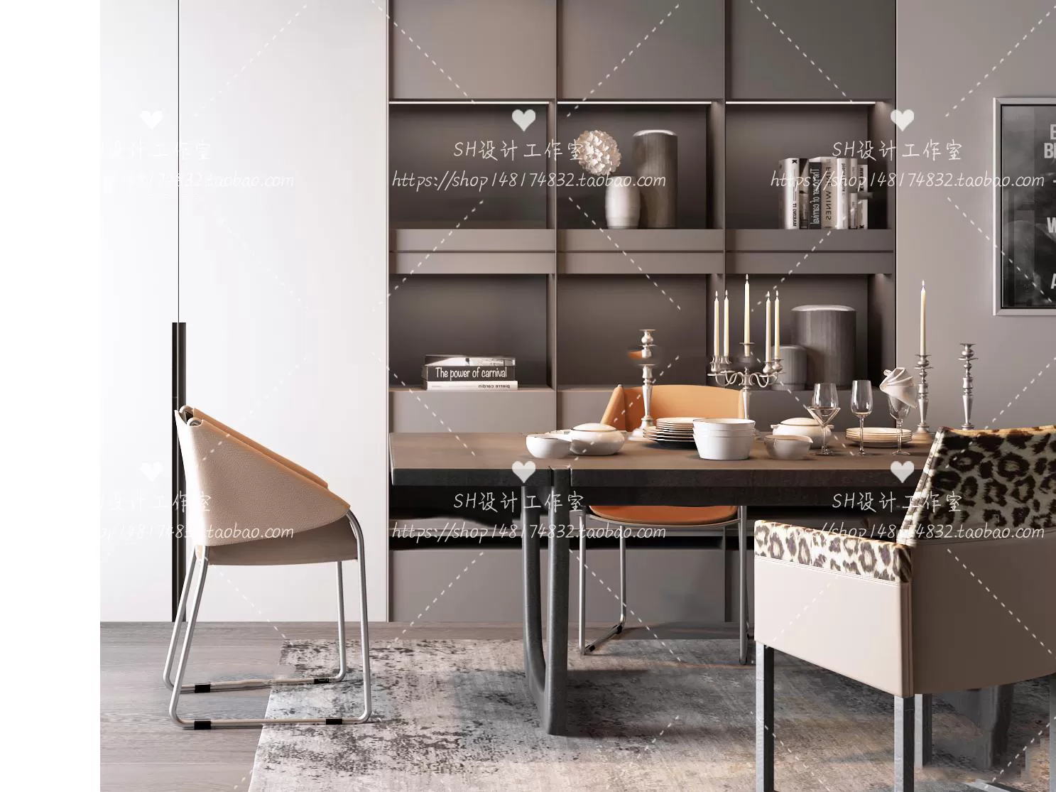 Table And Chairs – 3D Models – 1040