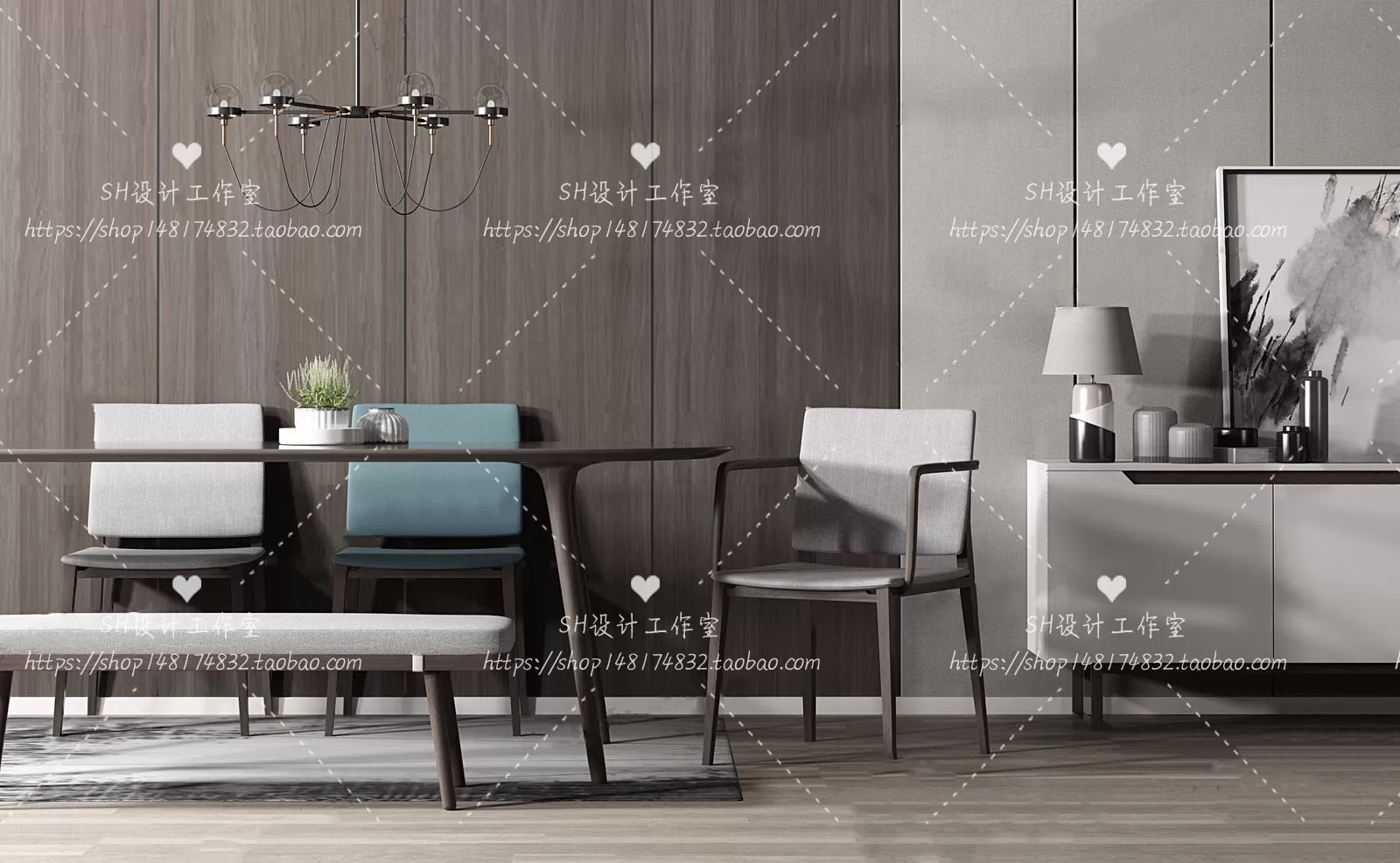 Table And Chairs – 3D Models – 1047