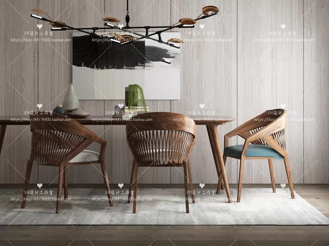 Table And Chairs – 3D Models – 1049