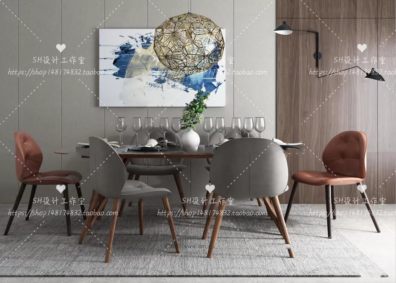 Table And Chairs – 3D Models – 1050