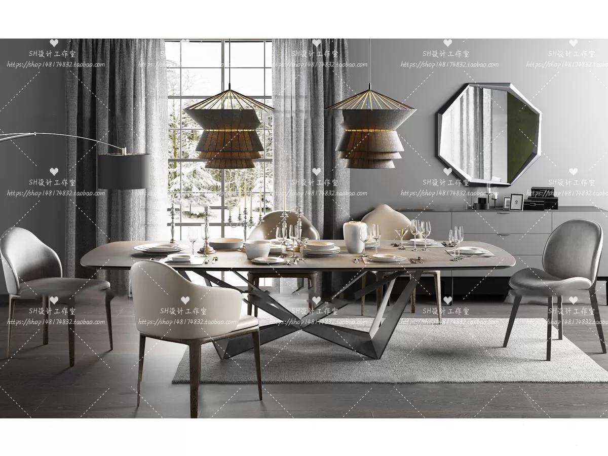 Table And Chairs – 3D Models – 1052