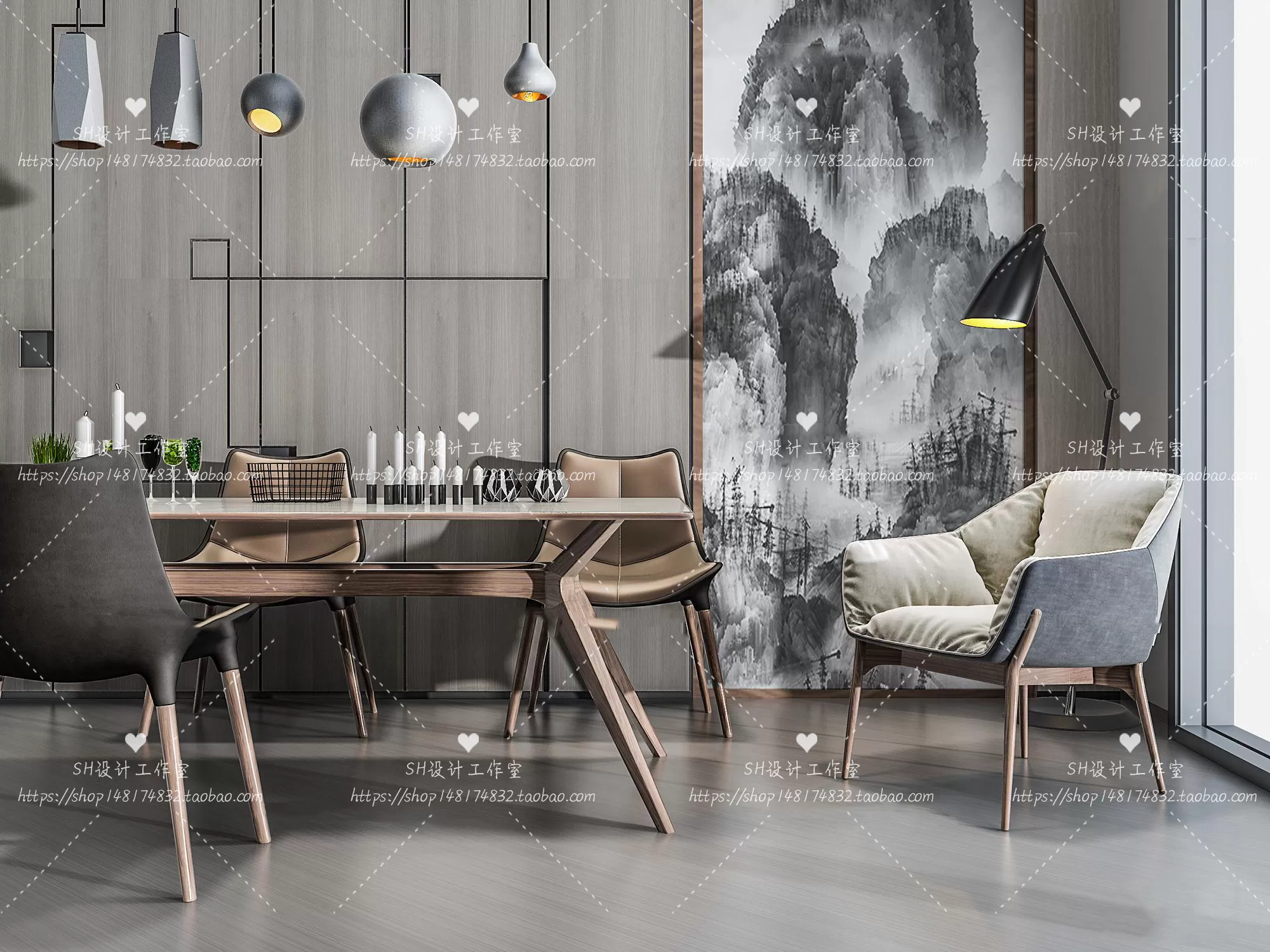 Table And Chairs – 3D Models – 1055