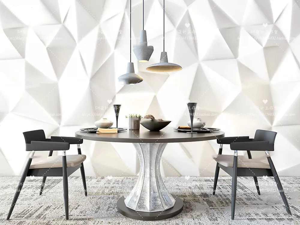 Table And Chairs – 3D Models – 1064