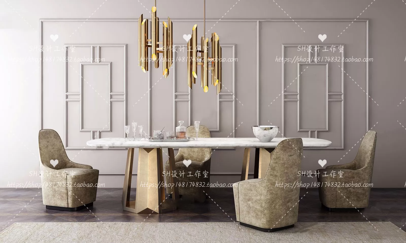 Table And Chairs – 3D Models – 1070