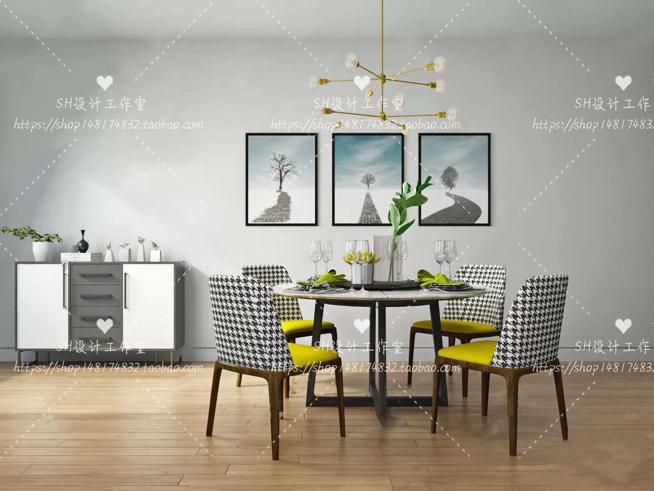 Table And Chairs – 3D Models – 1084