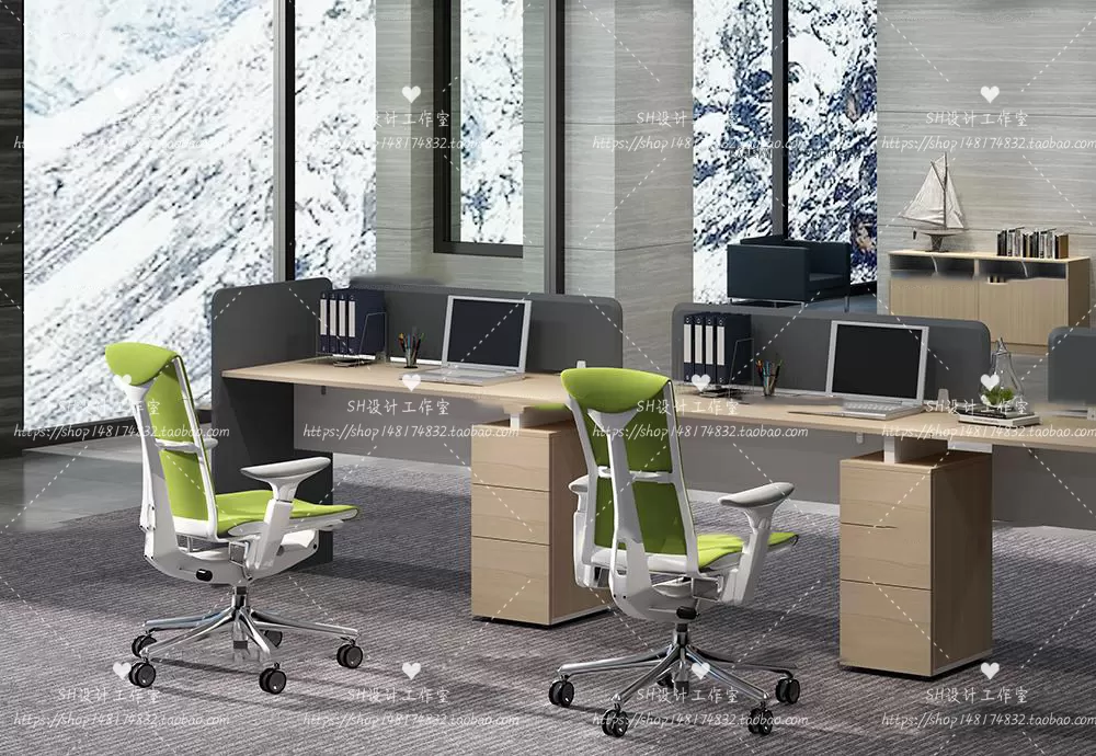 Office Table – Desk – 3D Models – 1391