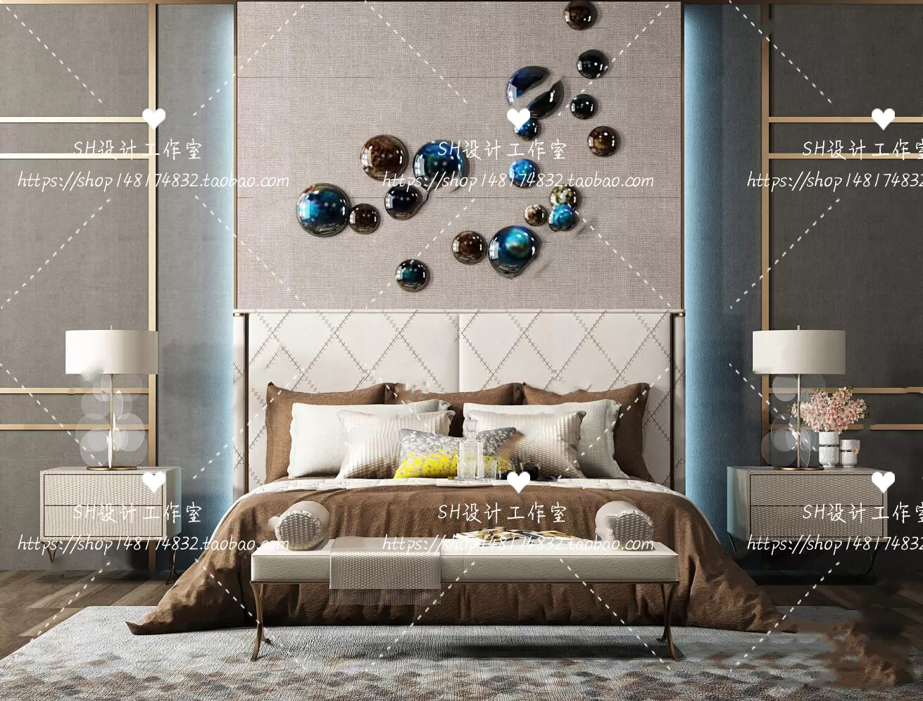 Bed – 3D Models – 1706